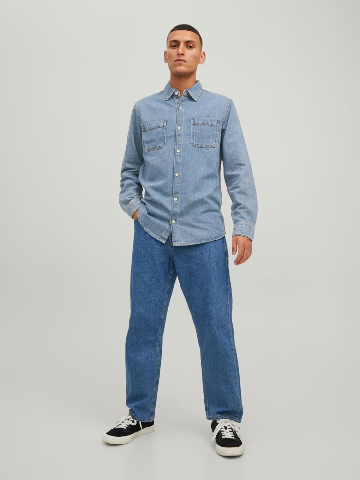 JACK & JONES Košeľa 'Jeff' modrá denim - Pepit.sk