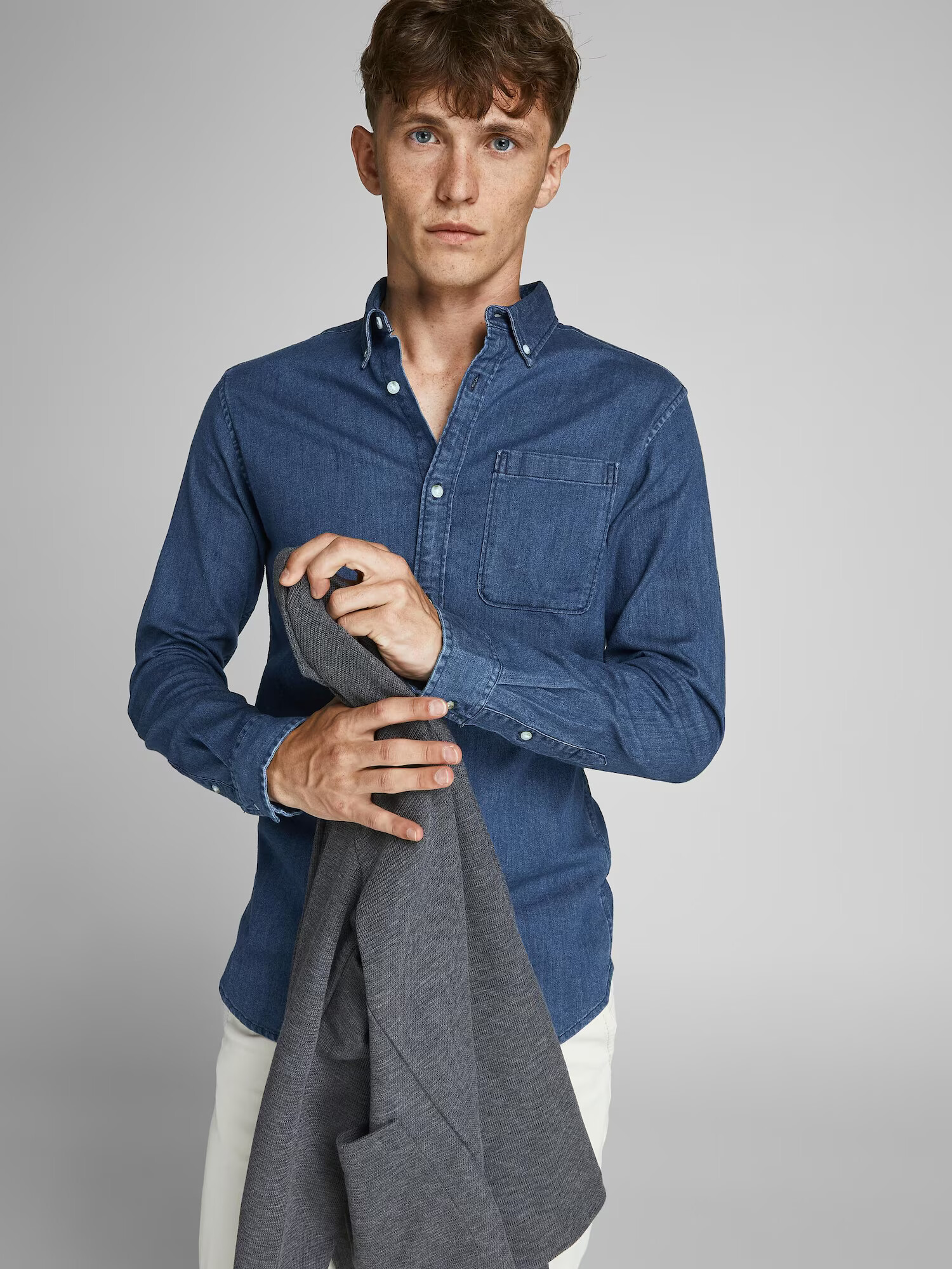 JACK & JONES Košeľa modrá denim - Pepit.sk