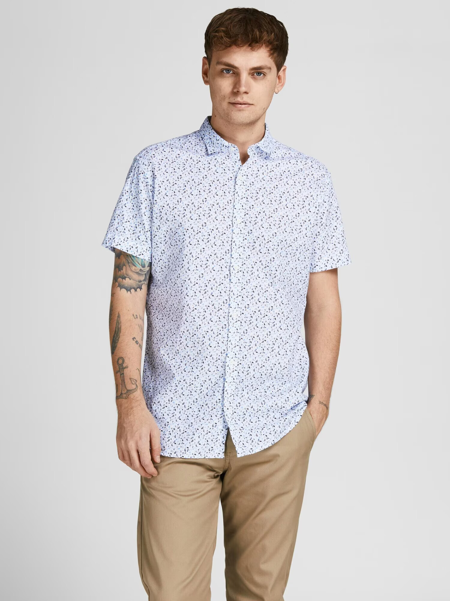 JACK & JONES Košeľa námornícka modrá / dymovo modrá / svetlomodrá / biela - Pepit.sk