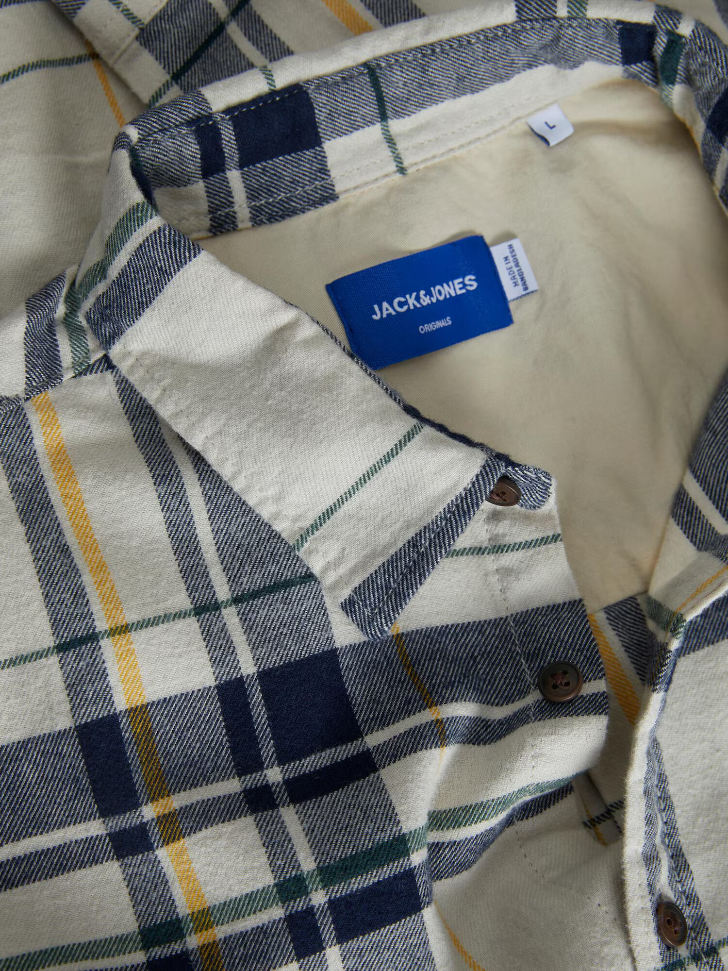 JACK & JONES Košeľa 'Owen' krémová / námornícka modrá / žltá / zelená - Pepit.sk