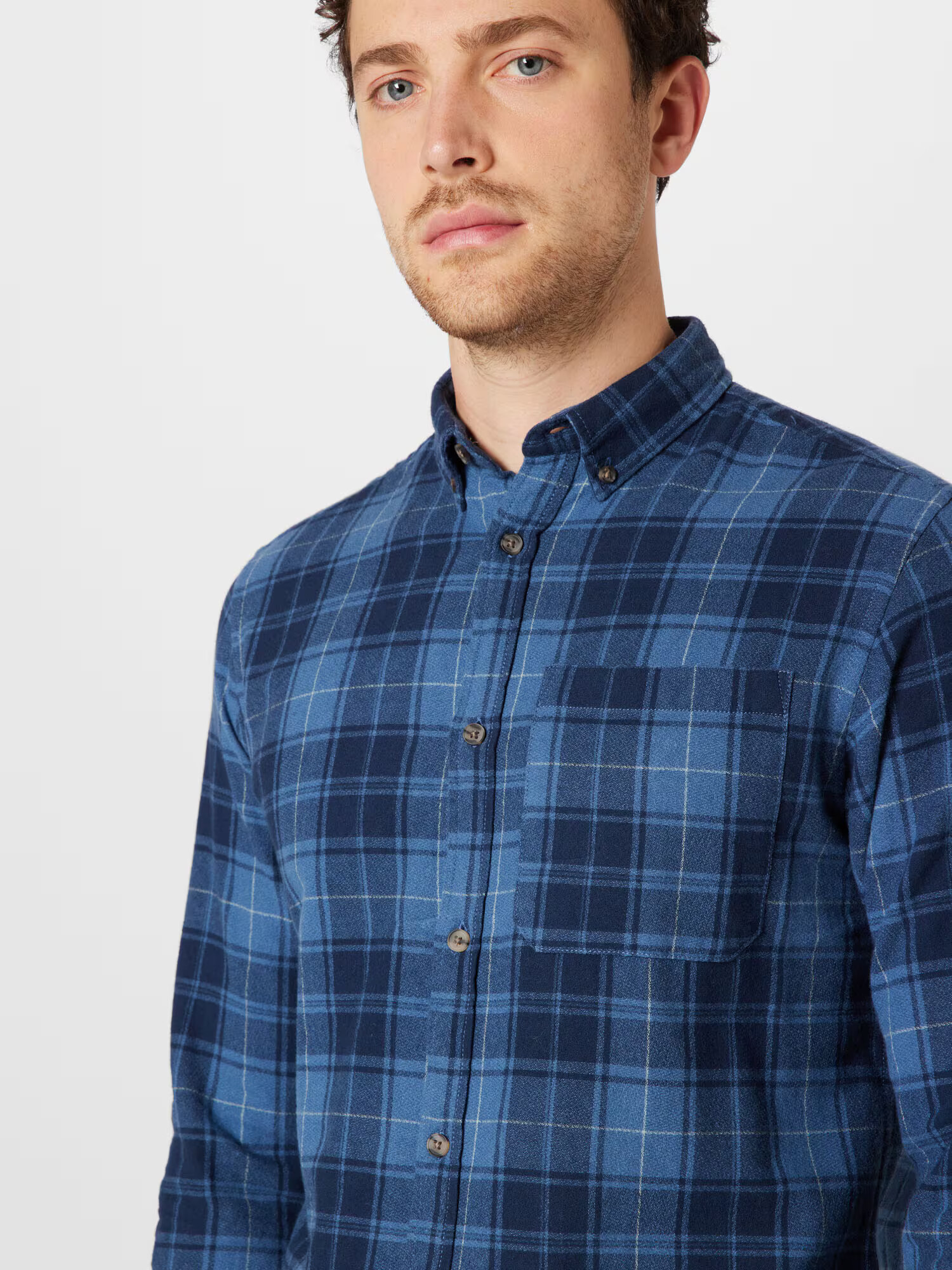 JACK & JONES Košeľa 'OWEN GRINDLE WILLOW' námornícka modrá / dymovo modrá - Pepit.sk