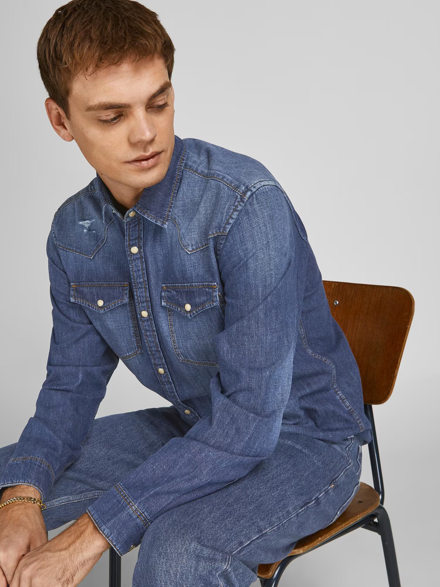 JACK & JONES Košeľa 'SHERIDAN' modrá denim - Pepit.sk