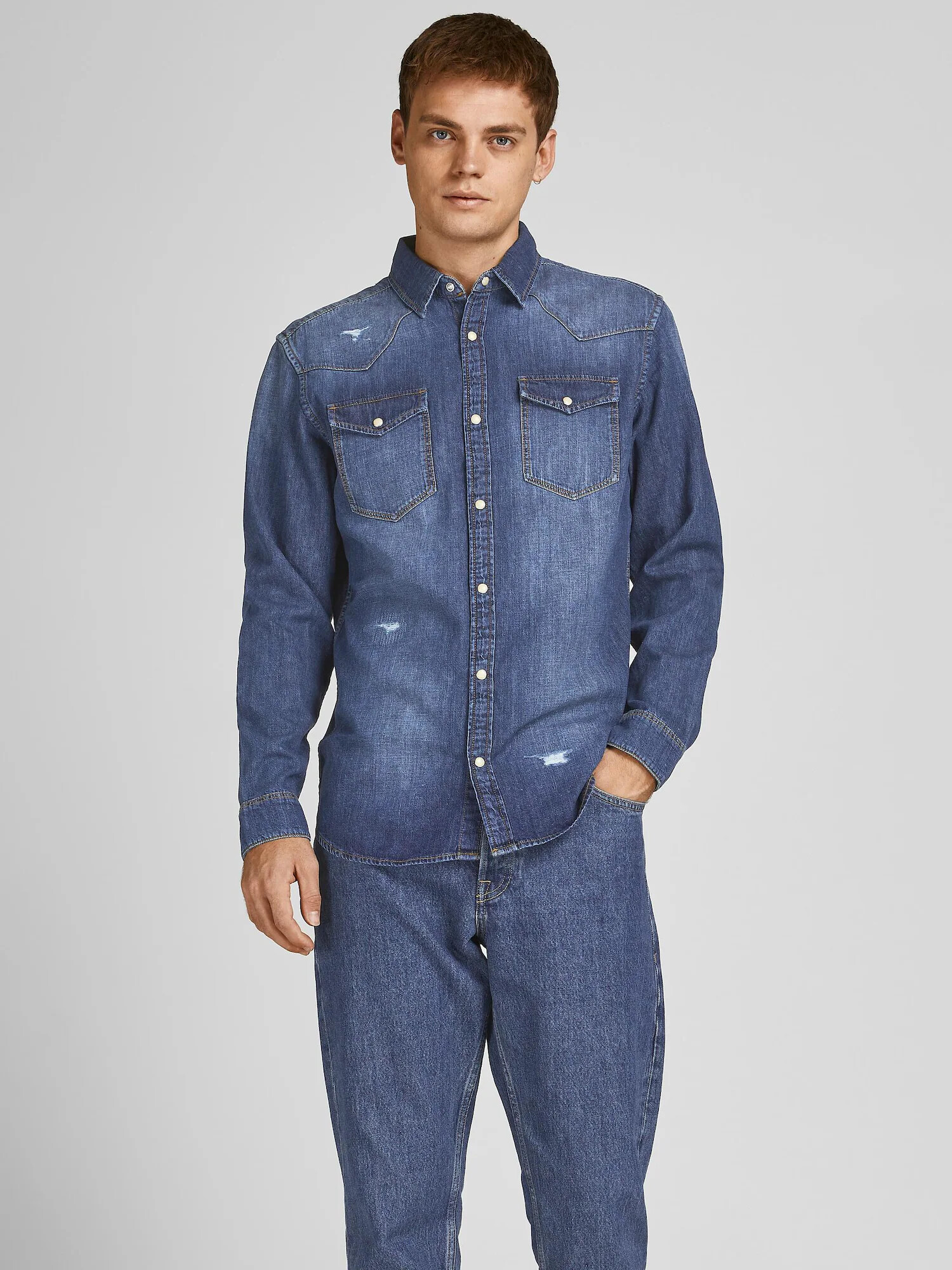 JACK & JONES Košeľa 'SHERIDAN' modrá denim - Pepit.sk