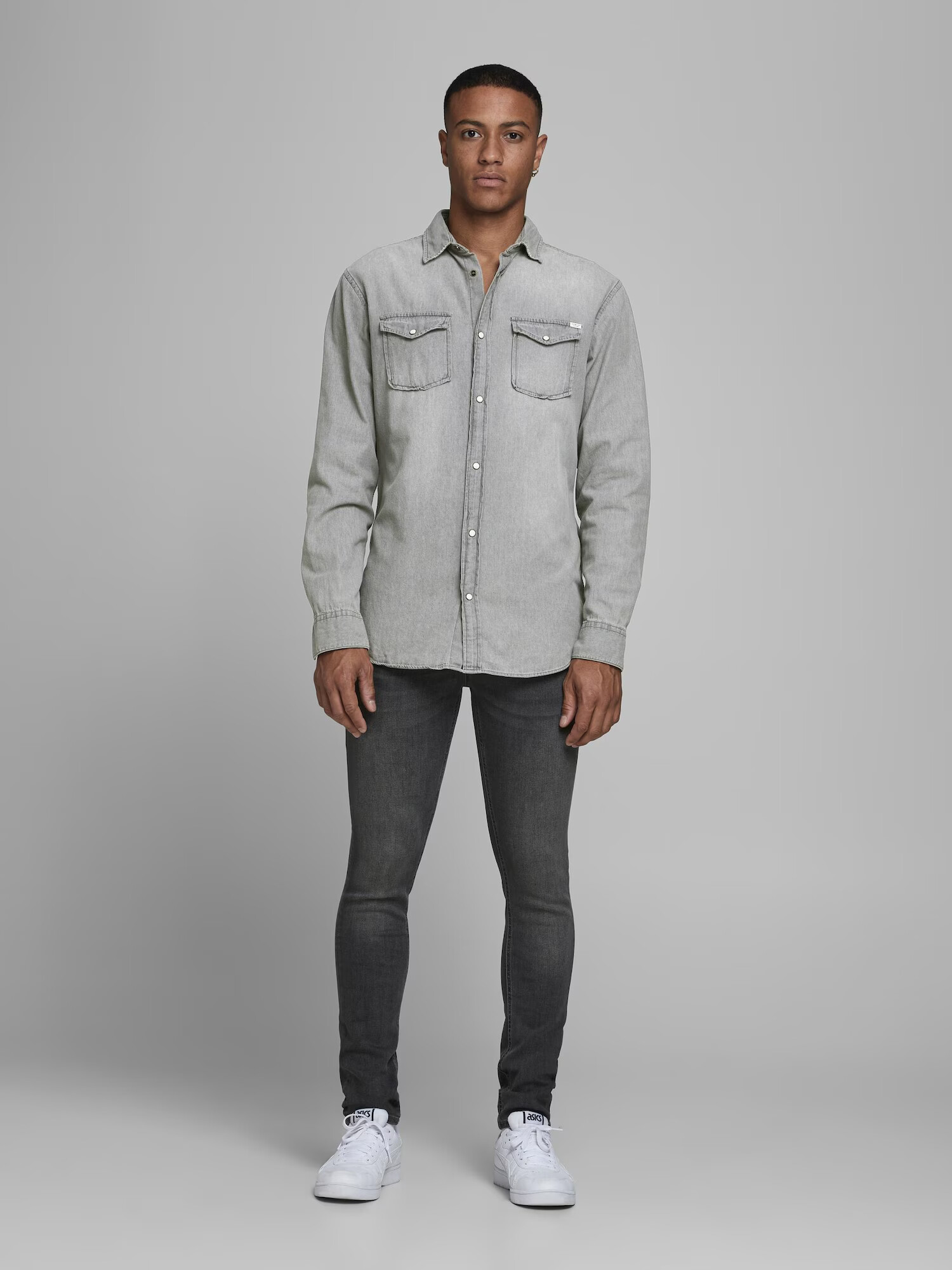 JACK & JONES Košeľa 'Sheridan' sivý denim - Pepit.sk