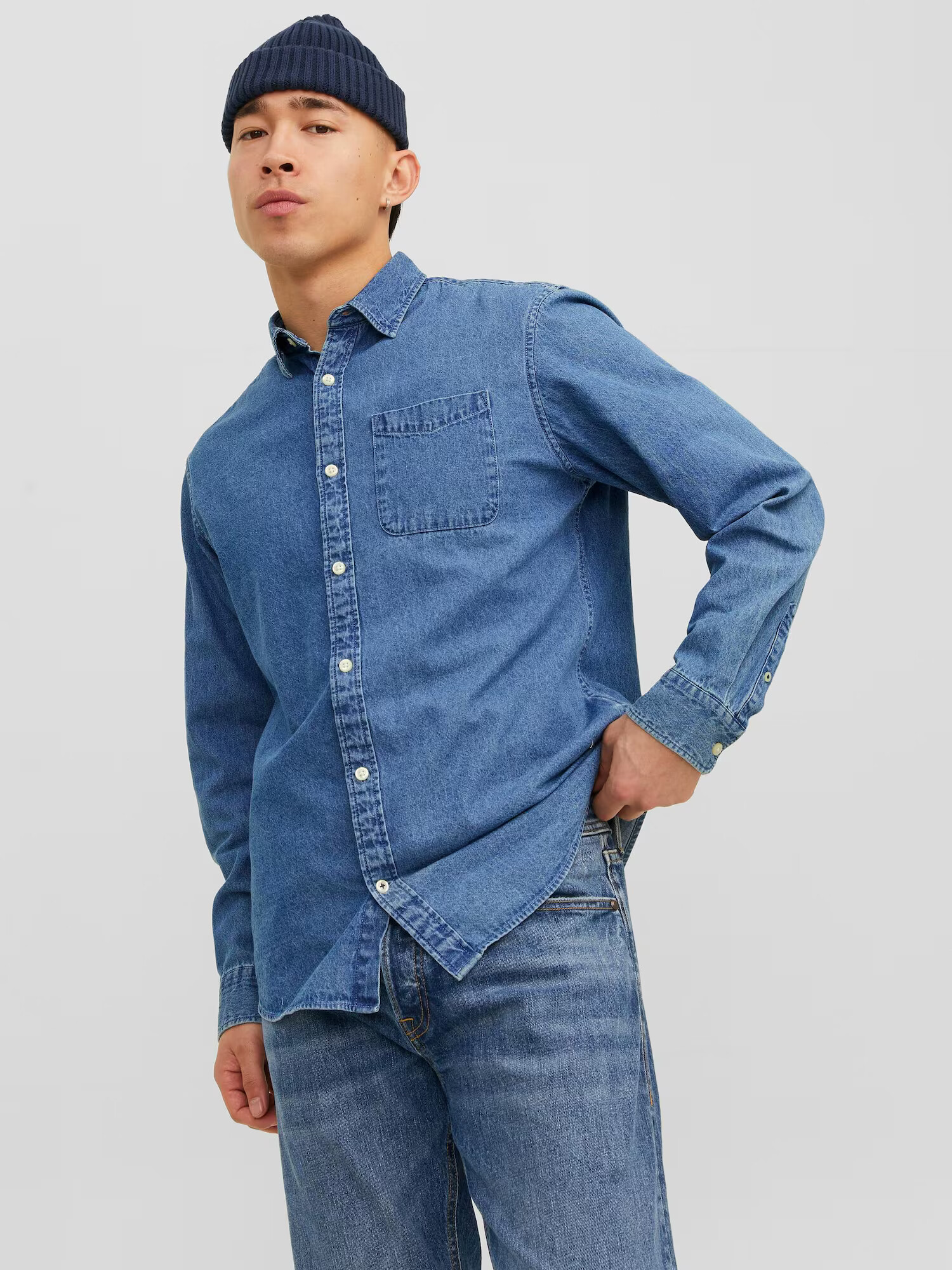 JACK & JONES Košeľa 'TEXAS' modrá denim - Pepit.sk