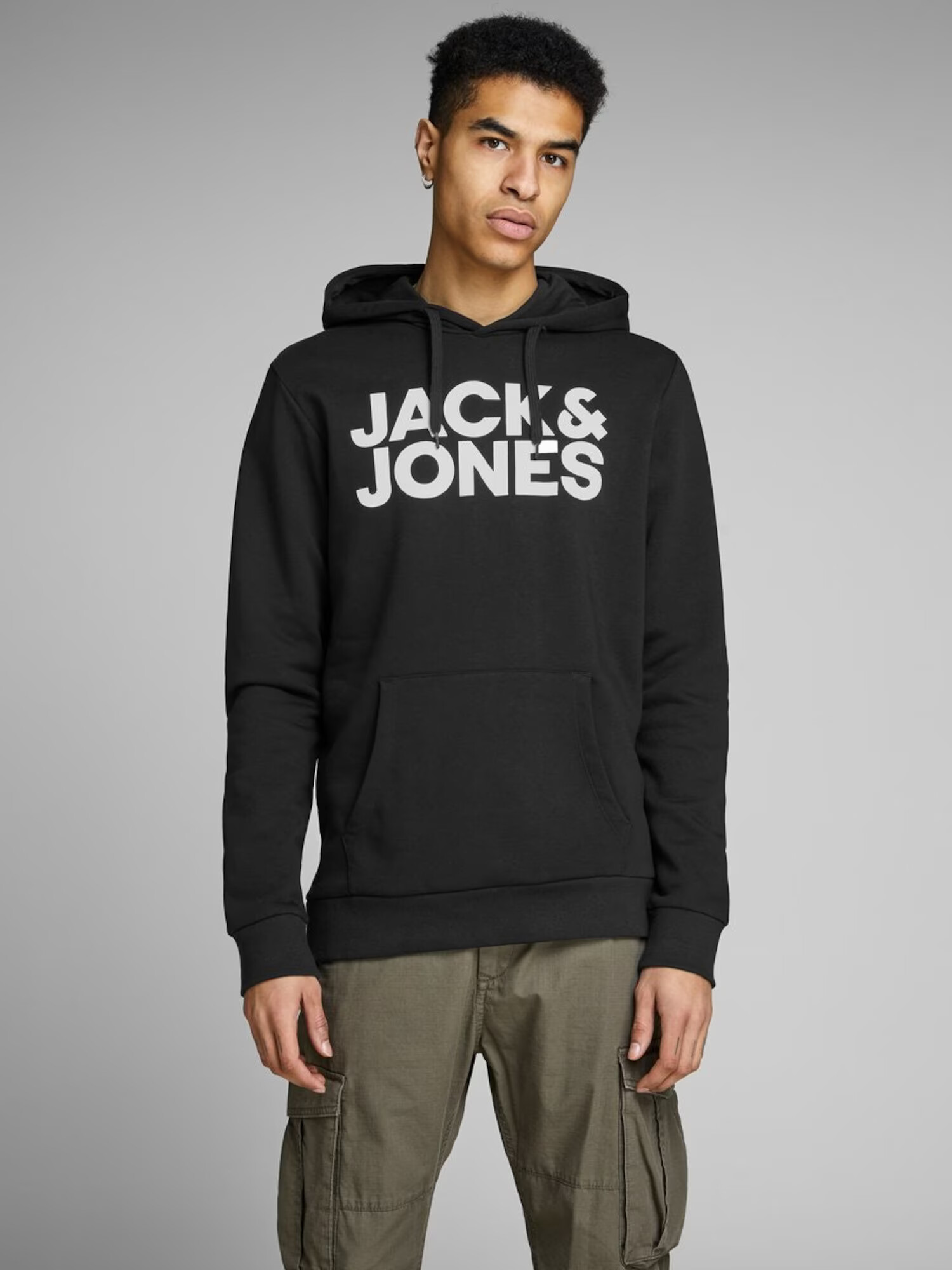 JACK & JONES Mikina antracitová / biela - Pepit.sk