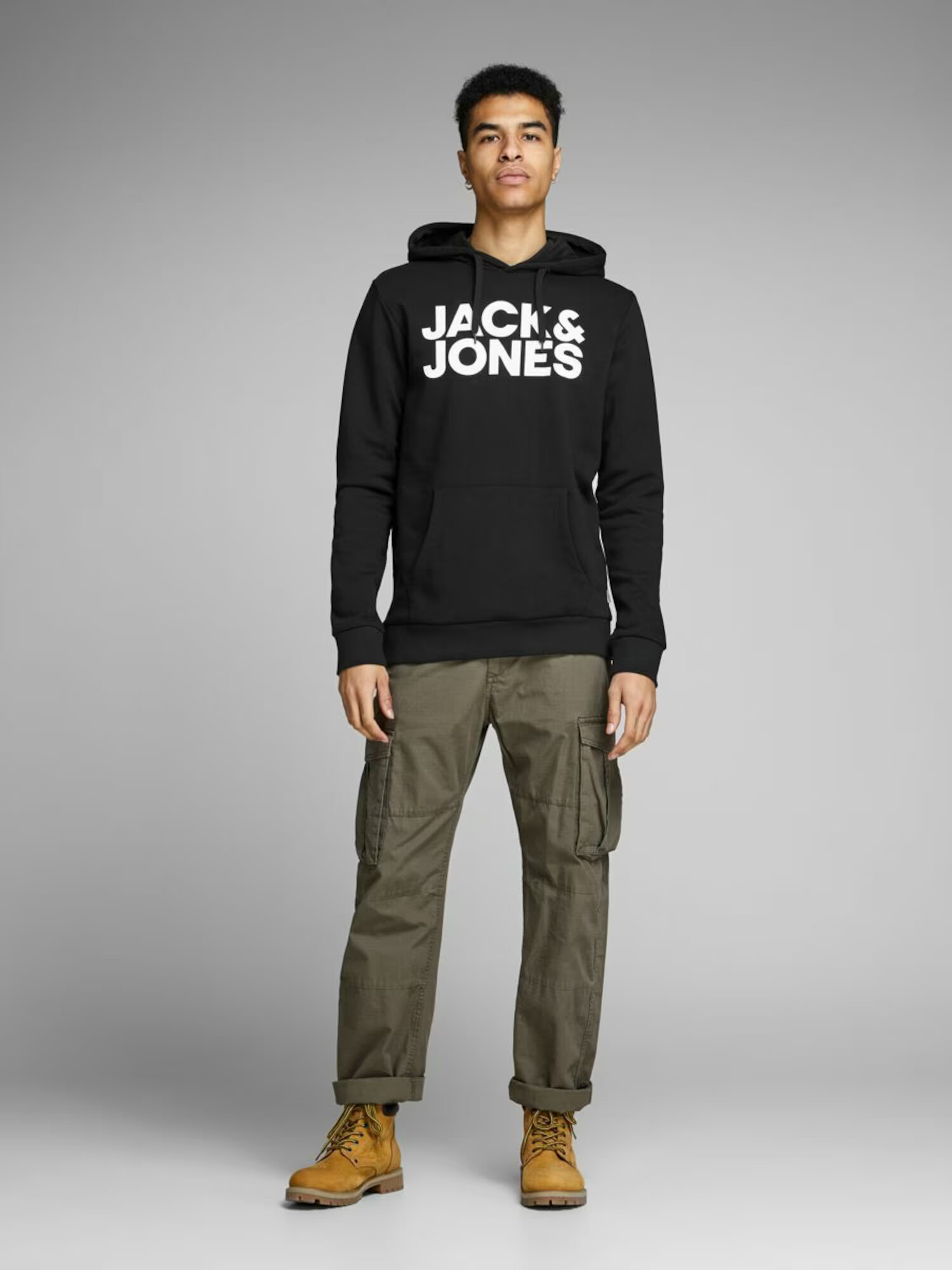 JACK & JONES Mikina antracitová / biela - Pepit.sk