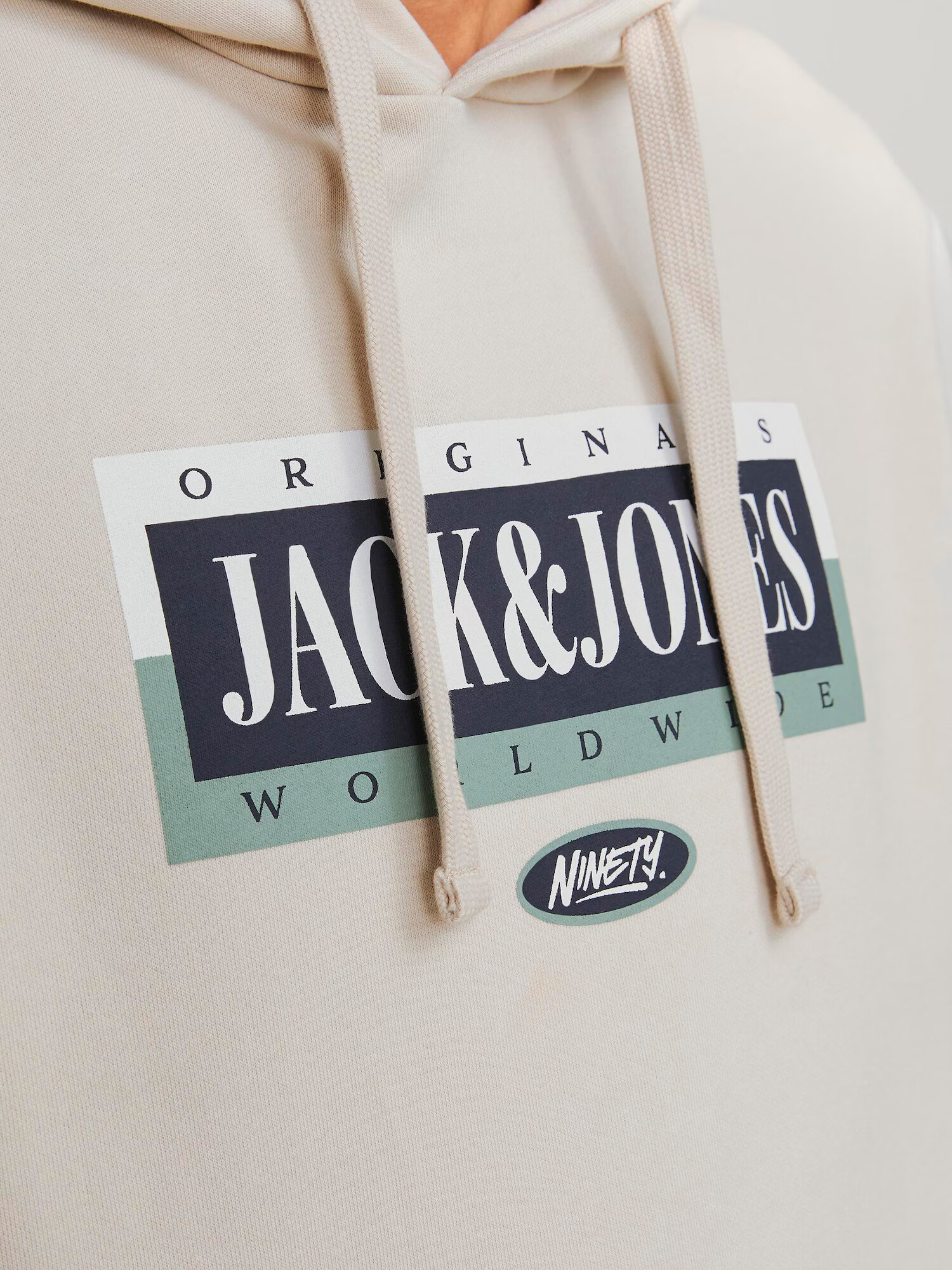 JACK & JONES Mikina 'COBIN' béžová / petrolejová / čierna / biela - Pepit.sk