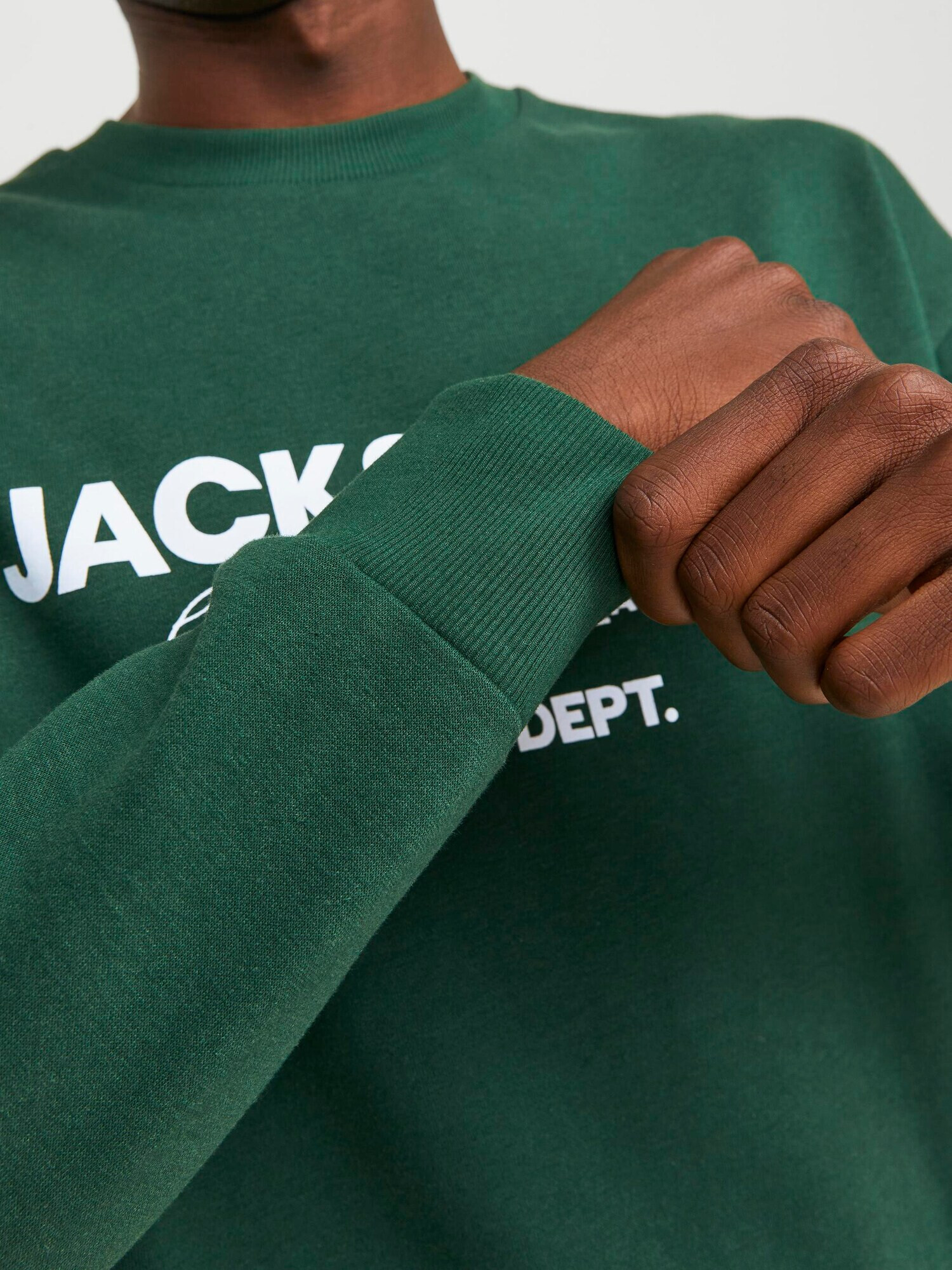 JACK & JONES Mikina 'Gale' tmavozelená / biela melírovaná - Pepit.sk