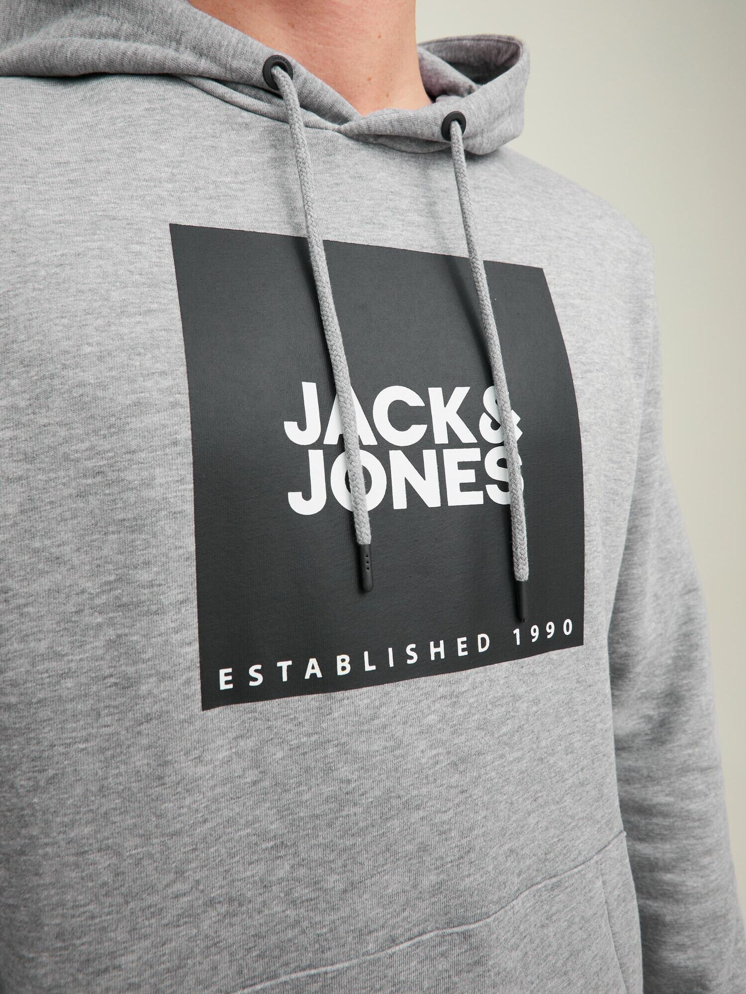 JACK & JONES Mikina 'Lock' sivá melírovaná / čierna / biela - Pepit.sk