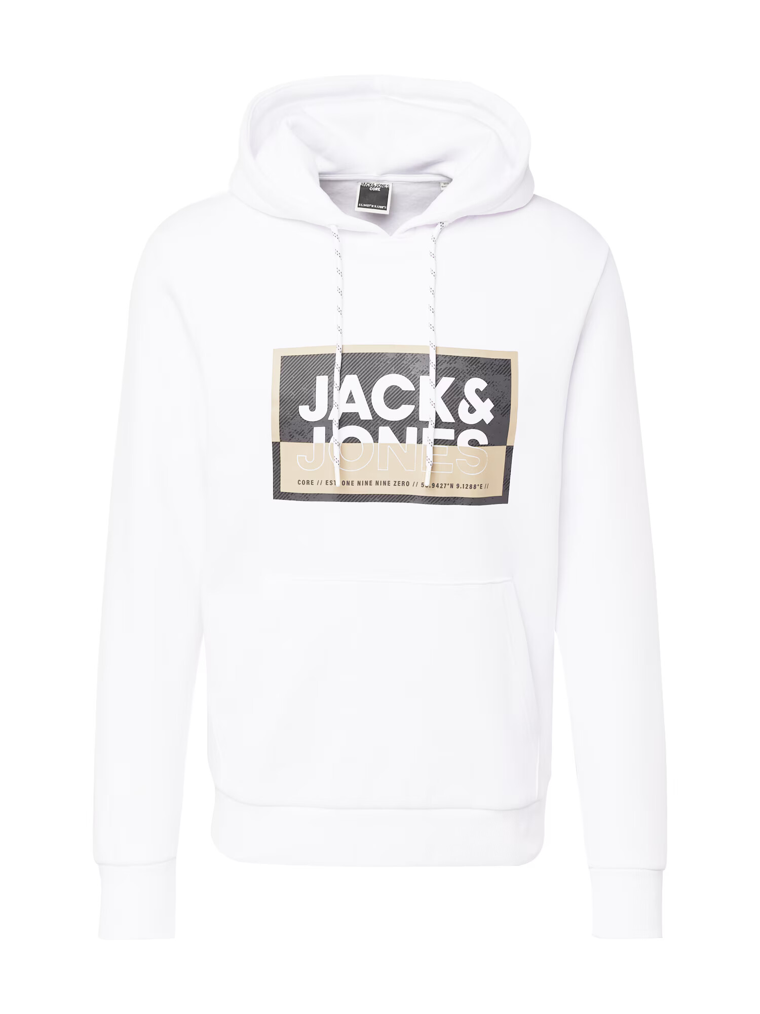 JACK & JONES Mikina 'Logan' béžová / čierna / biela - Pepit.sk