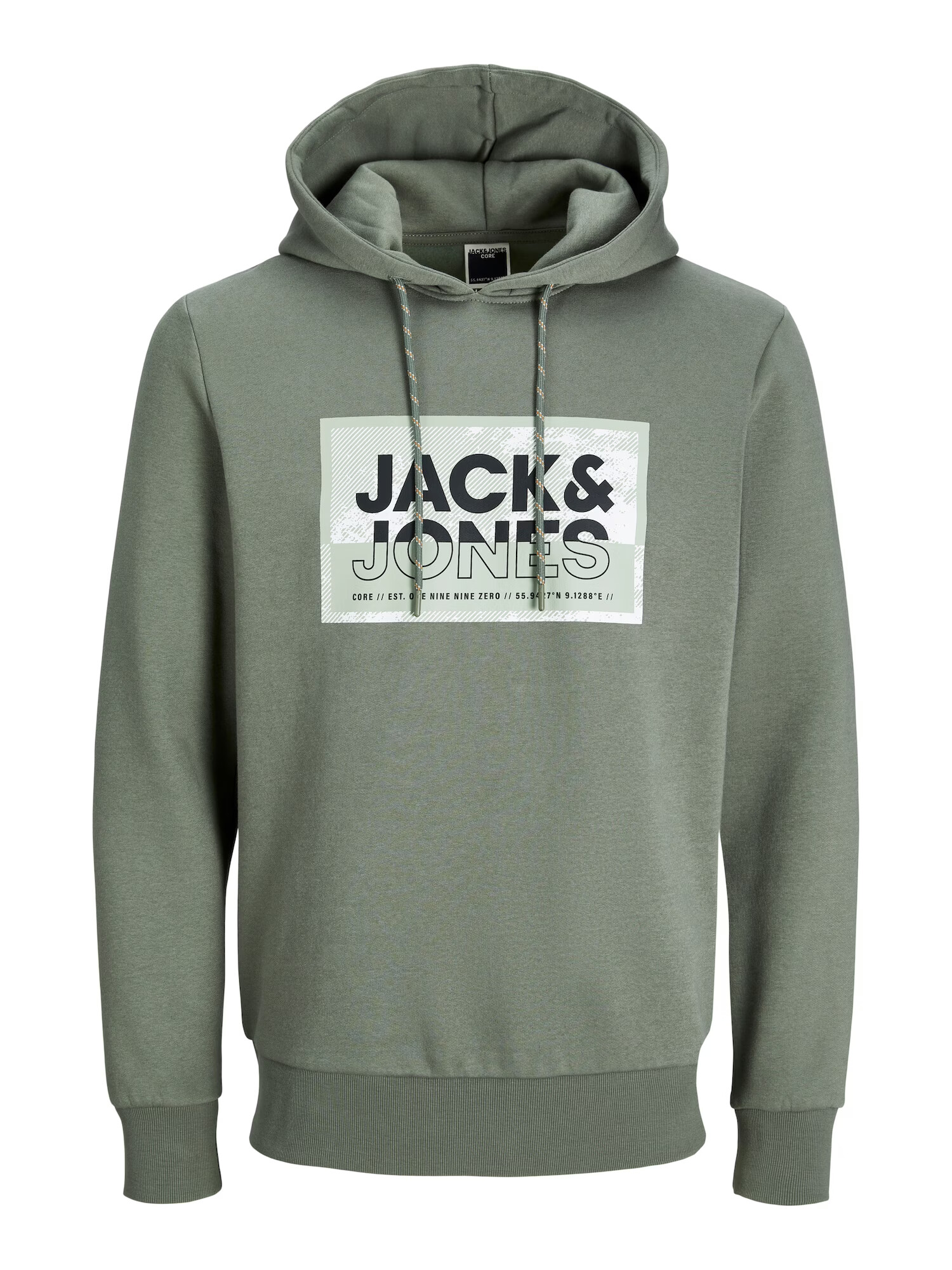 JACK & JONES Mikina 'Logan' kaki / čierna / biela - Pepit.sk