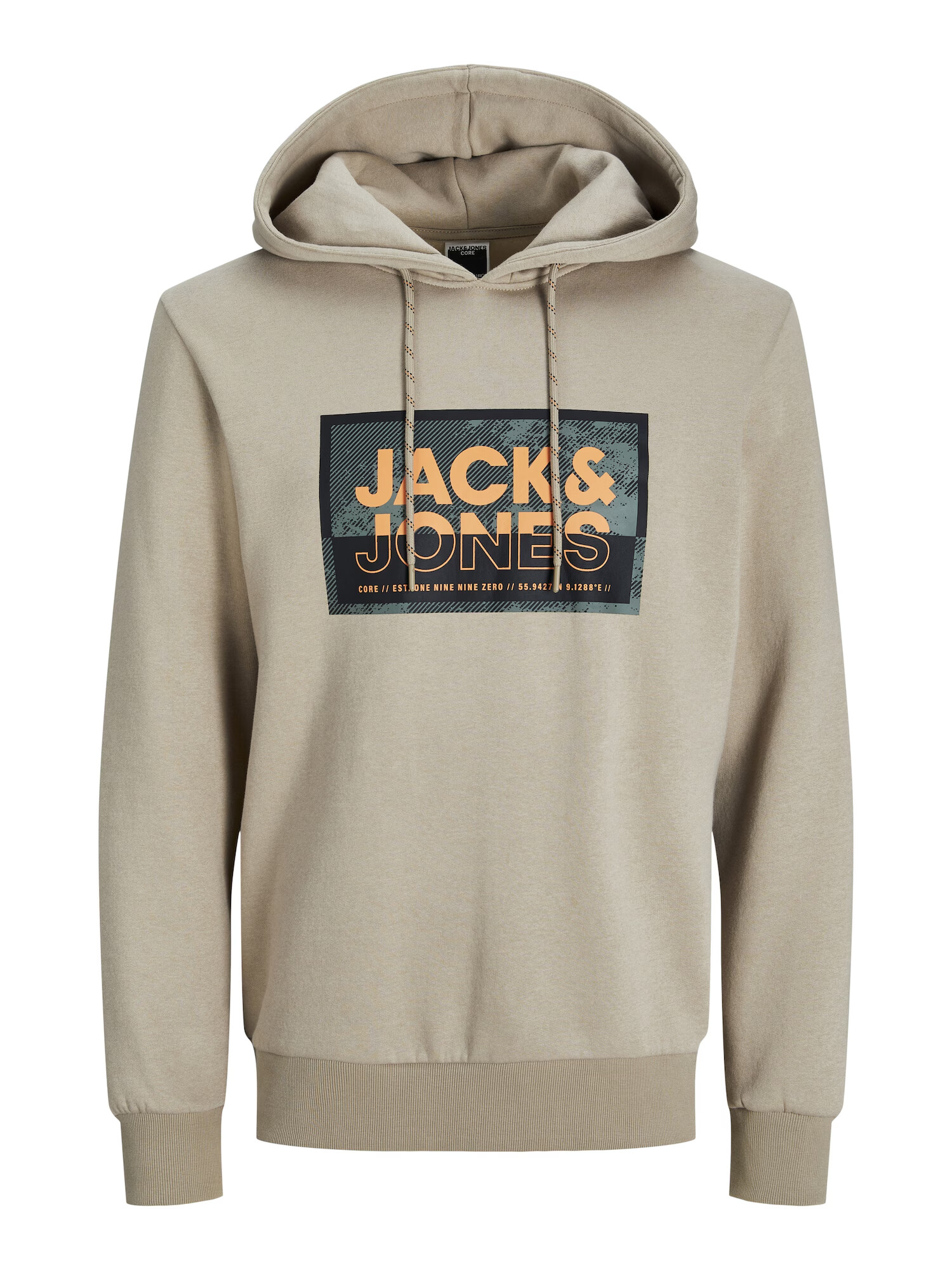 JACK & JONES Mikina 'Logan' sivá / antracitová / oranžová - Pepit.sk