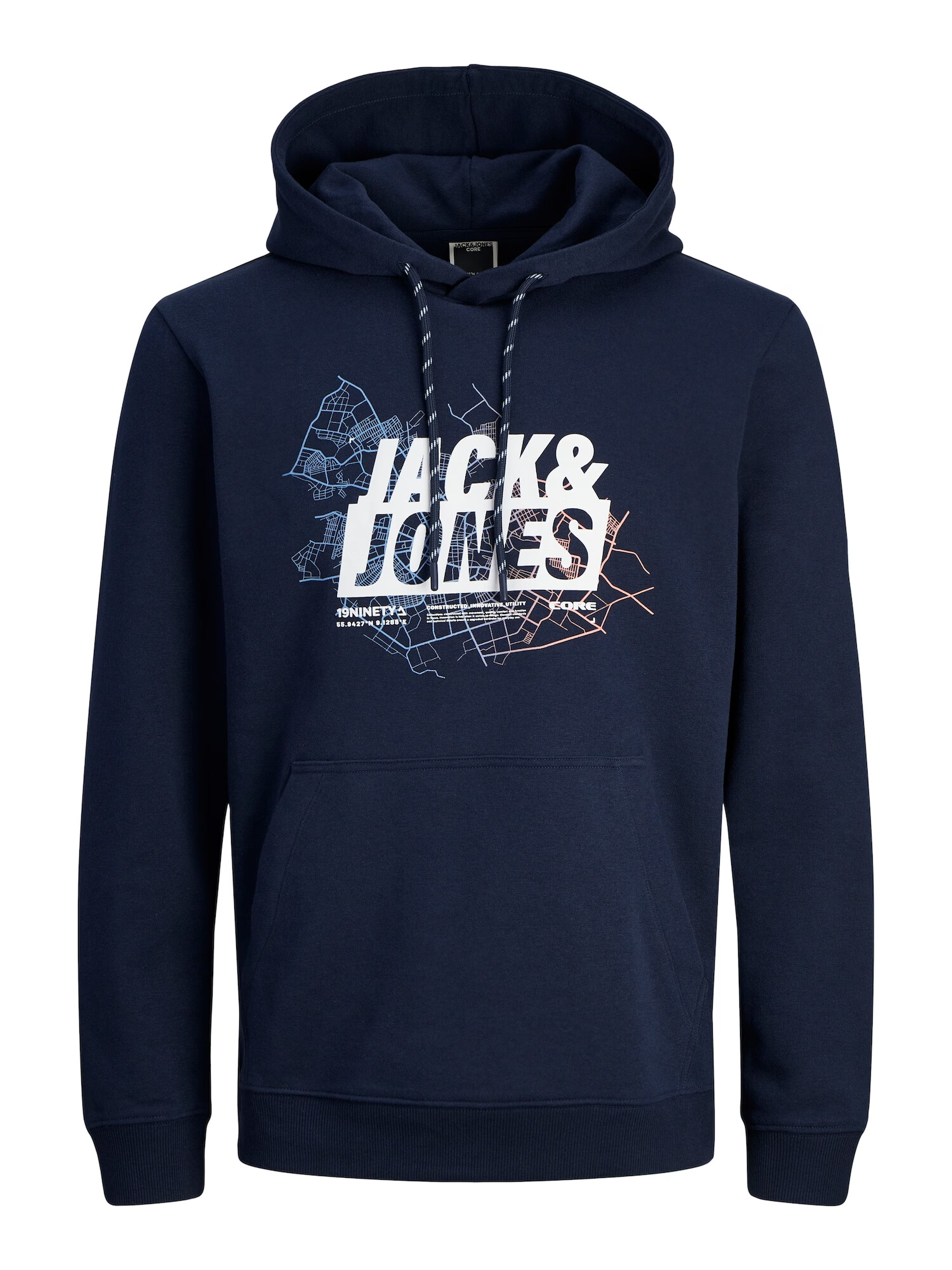 JACK & JONES Mikina námornícka modrá / fialová / čierna / biela - Pepit.sk