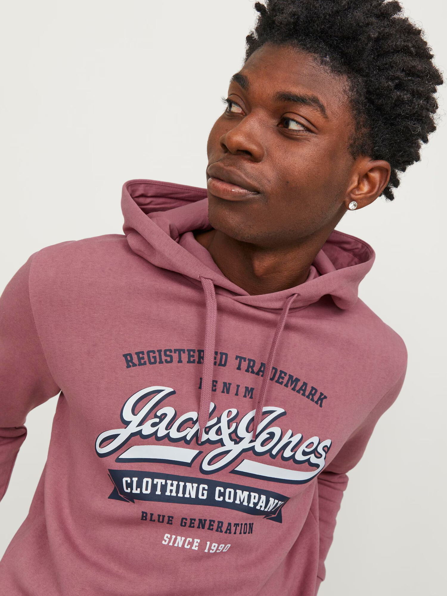 JACK & JONES Mikina námornícka modrá / svetloružová / biela - Pepit.sk