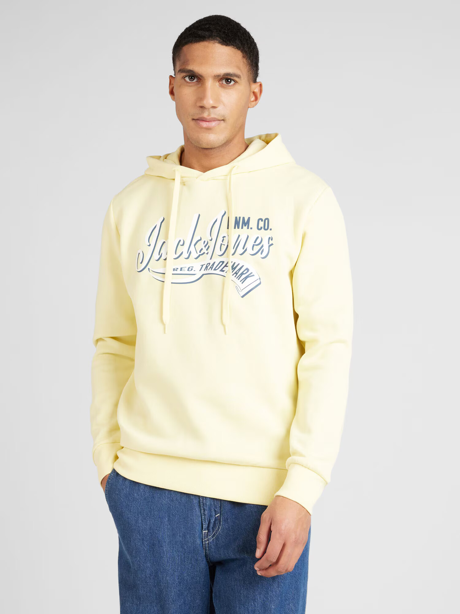 JACK & JONES Mikina námornícka modrá / svetložltá / biela - Pepit.sk