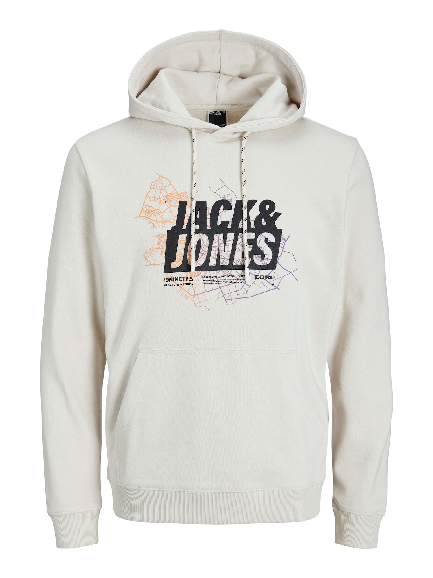 JACK & JONES Mikina sivobéžová / fialová / oranžová / čierna - Pepit.sk