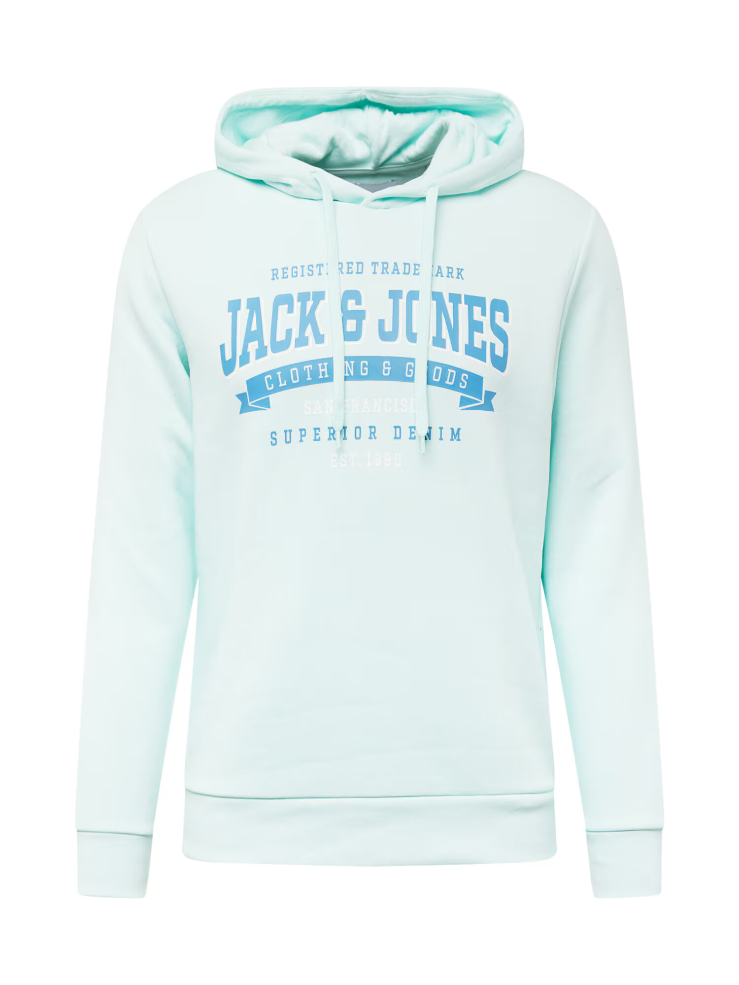 JACK & JONES Mikina tyrkysová / svetlomodrá / biela - Pepit.sk