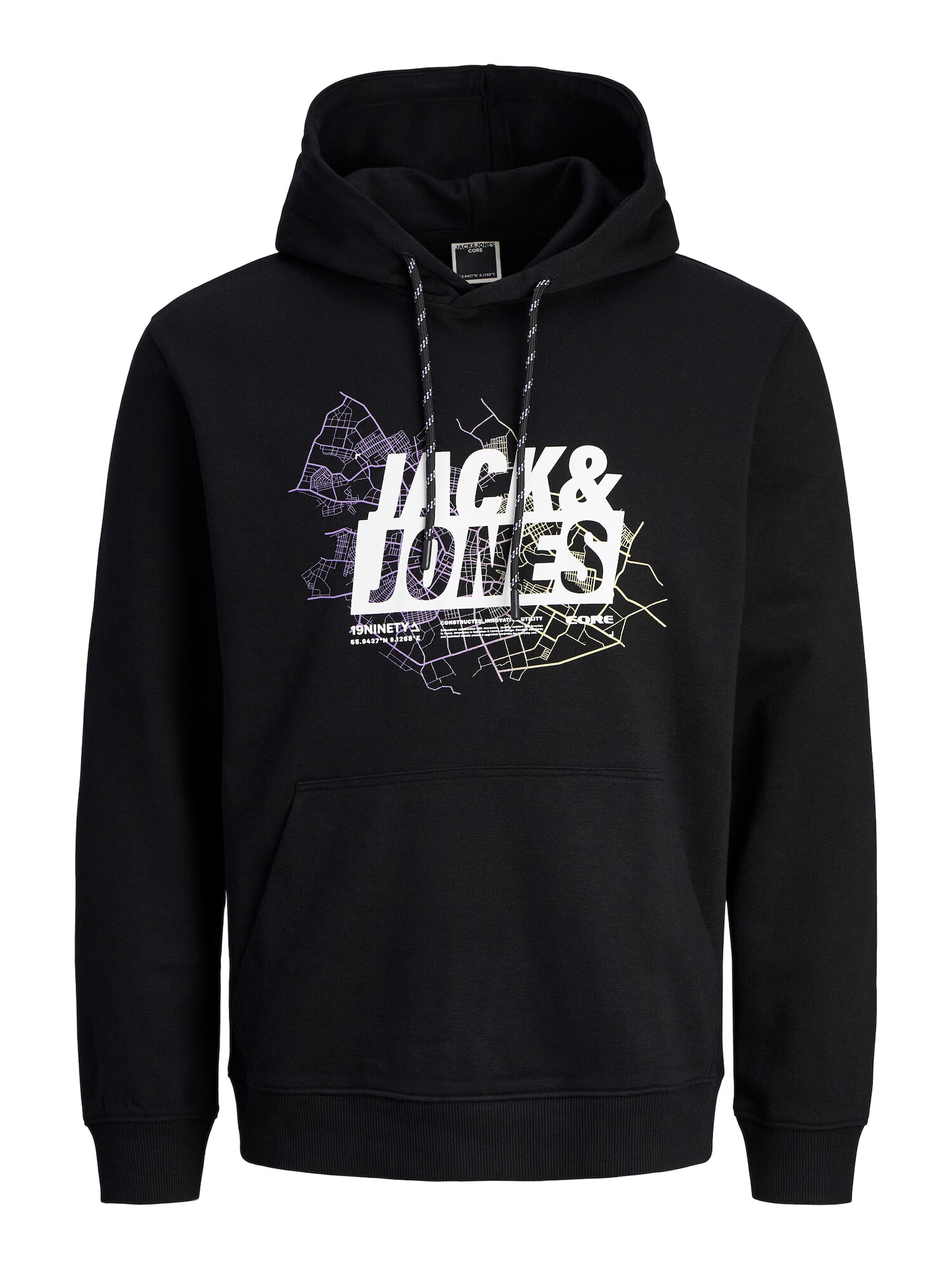 JACK & JONES Mikina žltá / svetlofialová / čierna / biela - Pepit.sk