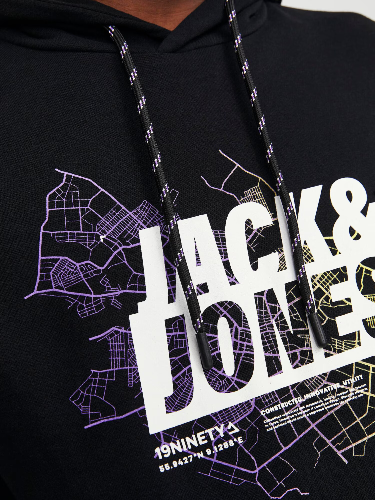 JACK & JONES Mikina žltá / svetlofialová / čierna / biela - Pepit.sk