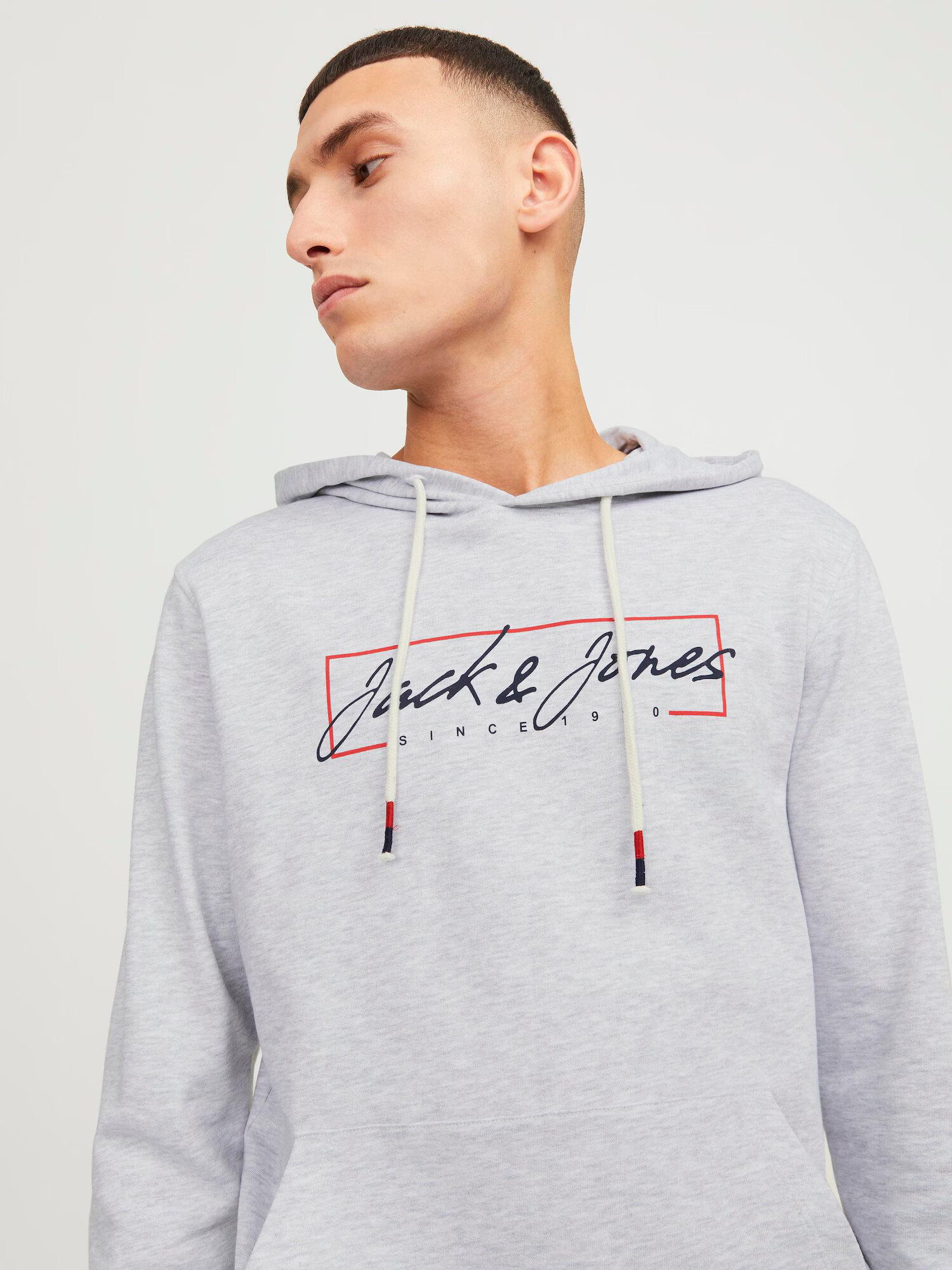 JACK & JONES Mikina 'ZURI' námornícka modrá / svetlosivá / červená - Pepit.sk