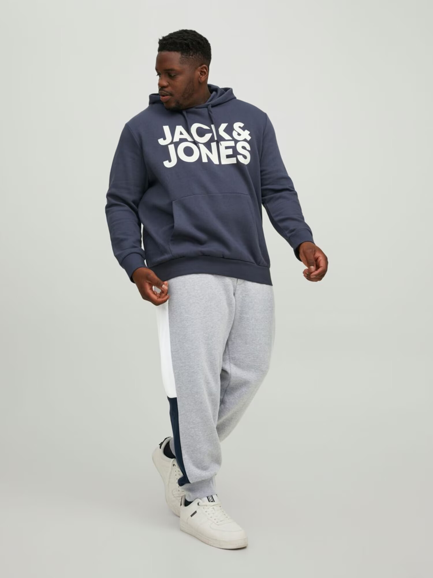 JACK & JONES Nohavice 'Will ' sivá melírovaná / čierna / biela - Pepit.sk