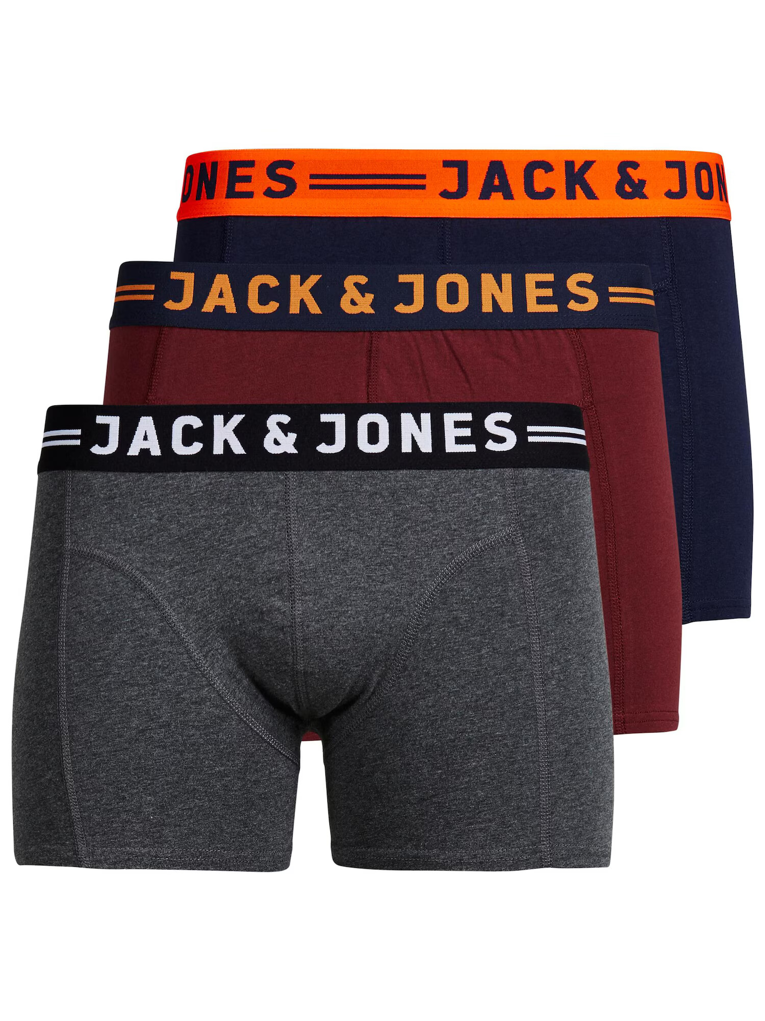 JACK & JONES Nohavičky námornícka modrá / sivá melírovaná / oranžová / tmavočervená / čierna / biela - Pepit.sk