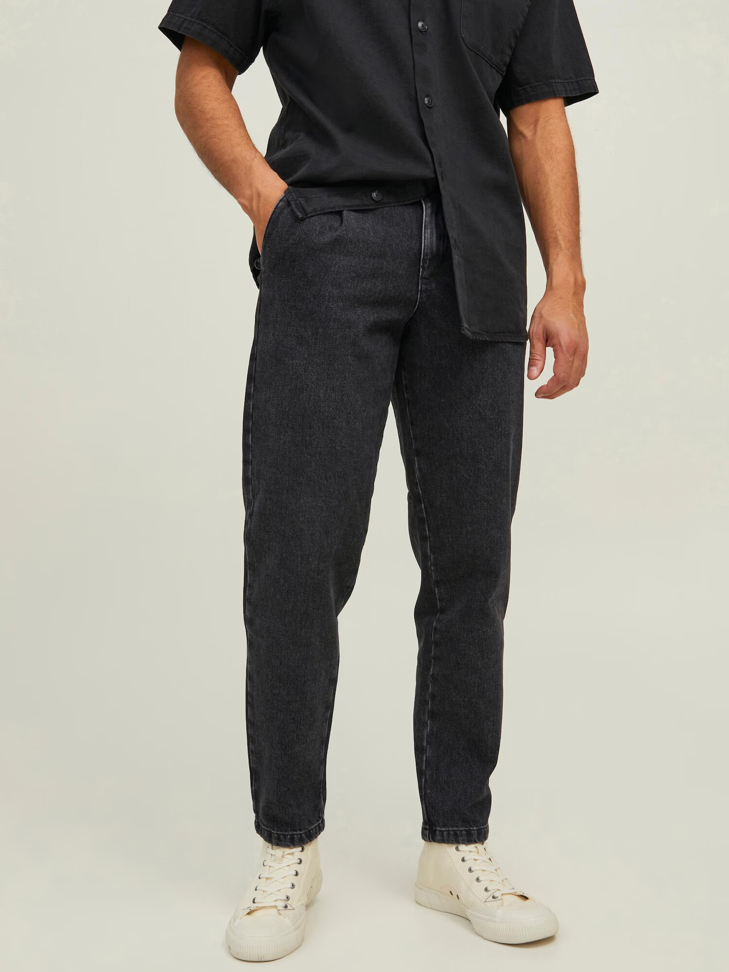 JACK & JONES Plisované rifle 'Bill' čierny denim - Pepit.sk