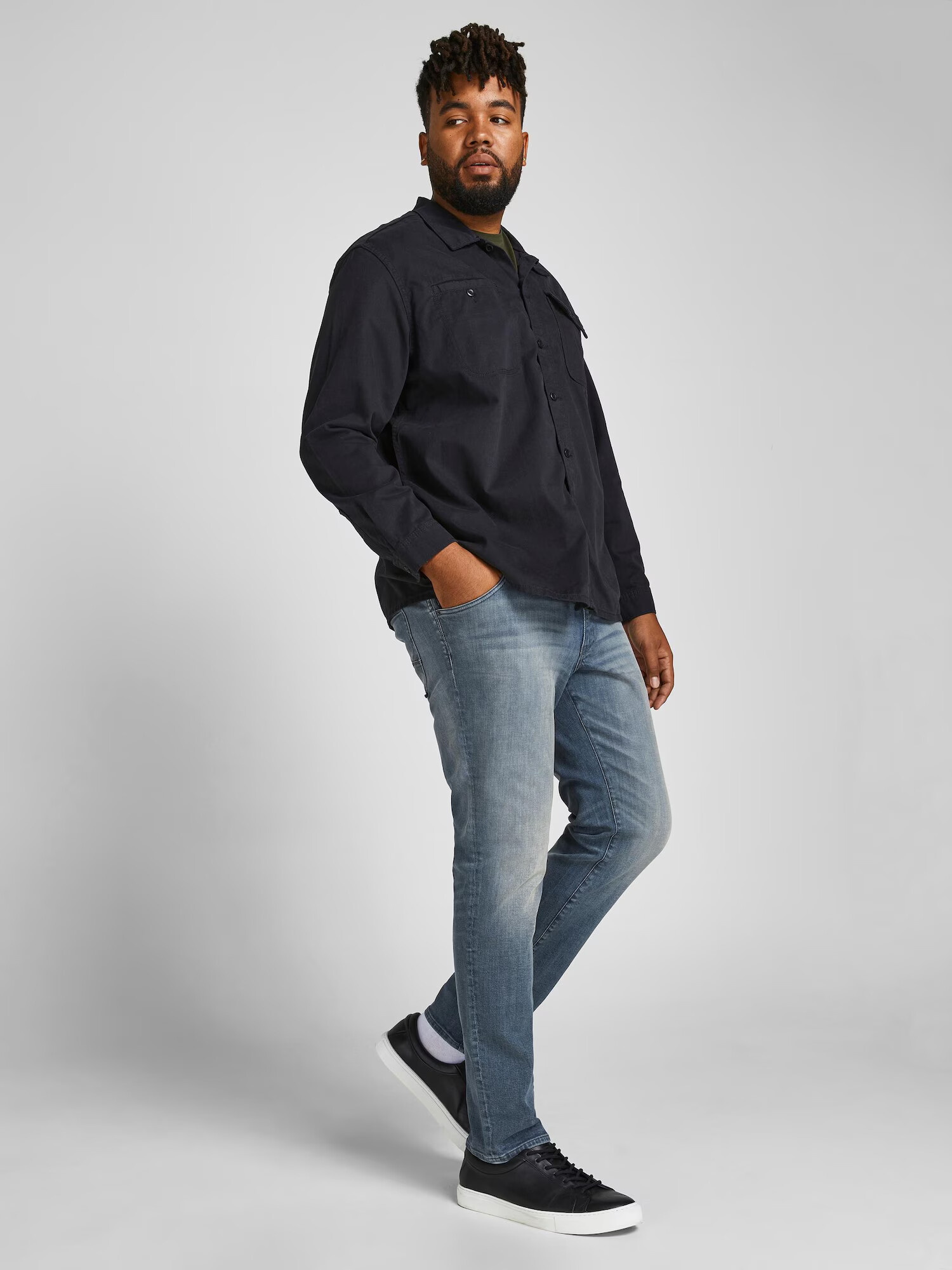 Jack & Jones Plus Džínsy 'Glenn' modrá denim - Pepit.sk