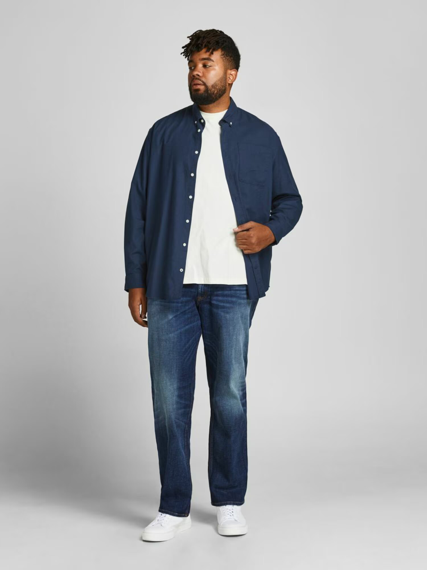 Jack & Jones Plus Košeľa 'Oxford' námornícka modrá - Pepit.sk