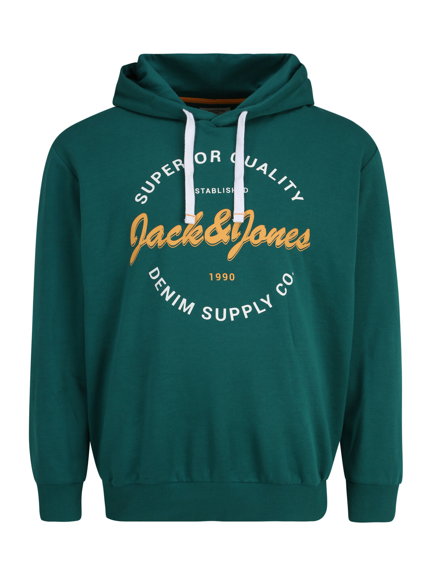 Jack & Jones Plus Mikina 'ANDY' žltá / tmavozelená / biela - Pepit.sk