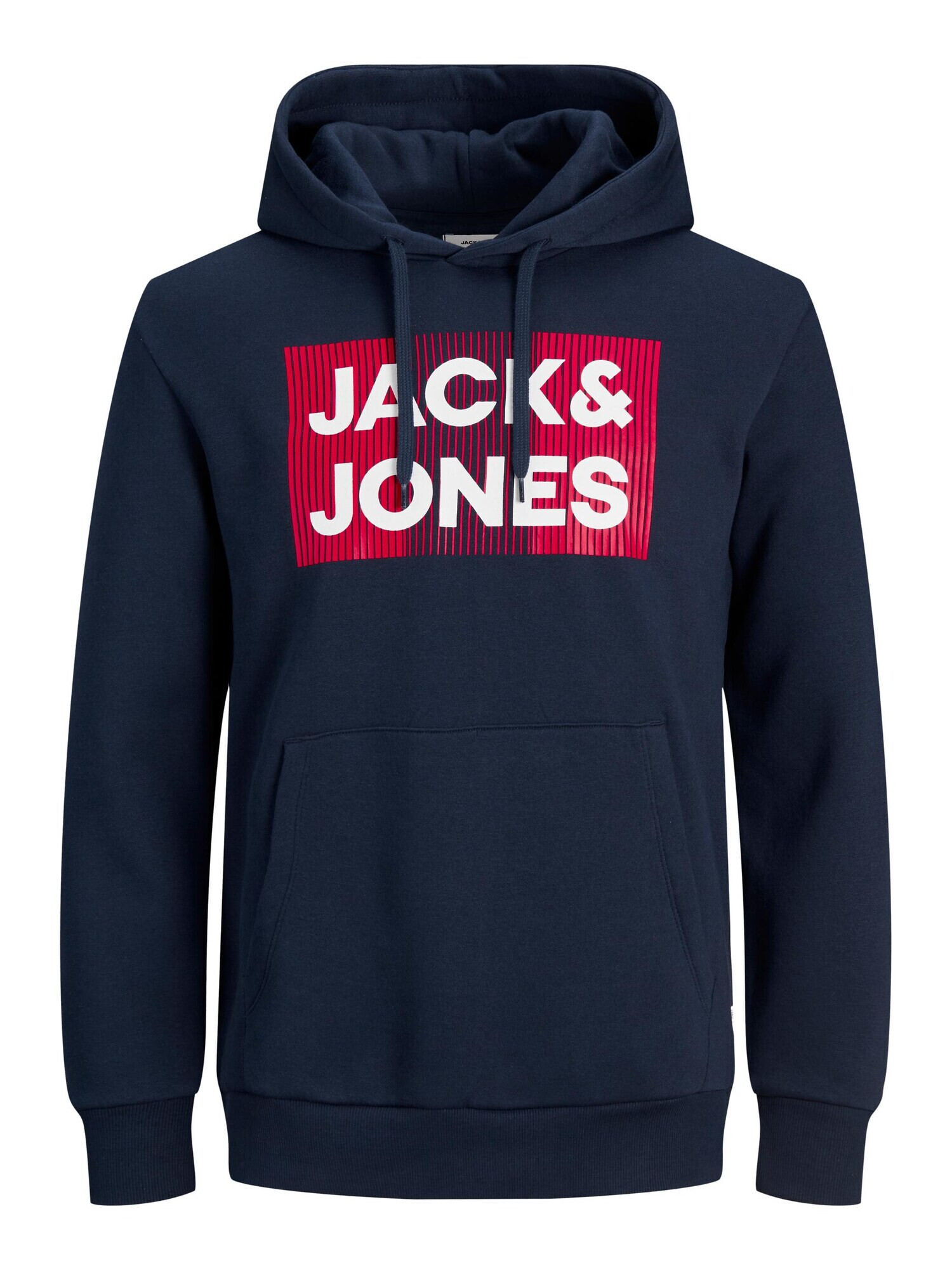 Jack & Jones Plus Mikina 'JJECORP' námornícka modrá / červená / biela - Pepit.sk