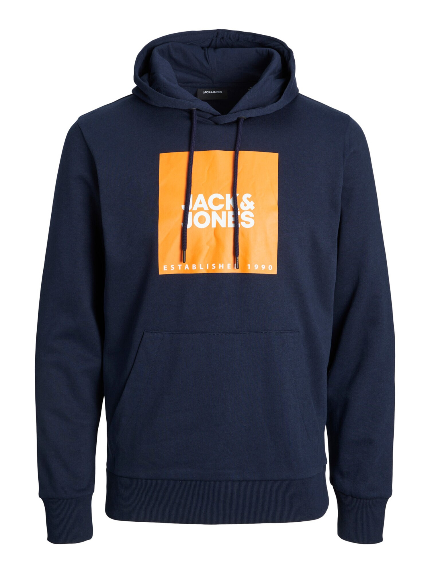 Jack & Jones Plus Mikina 'Lock' námornícka modrá / oranžová / biela - Pepit.sk