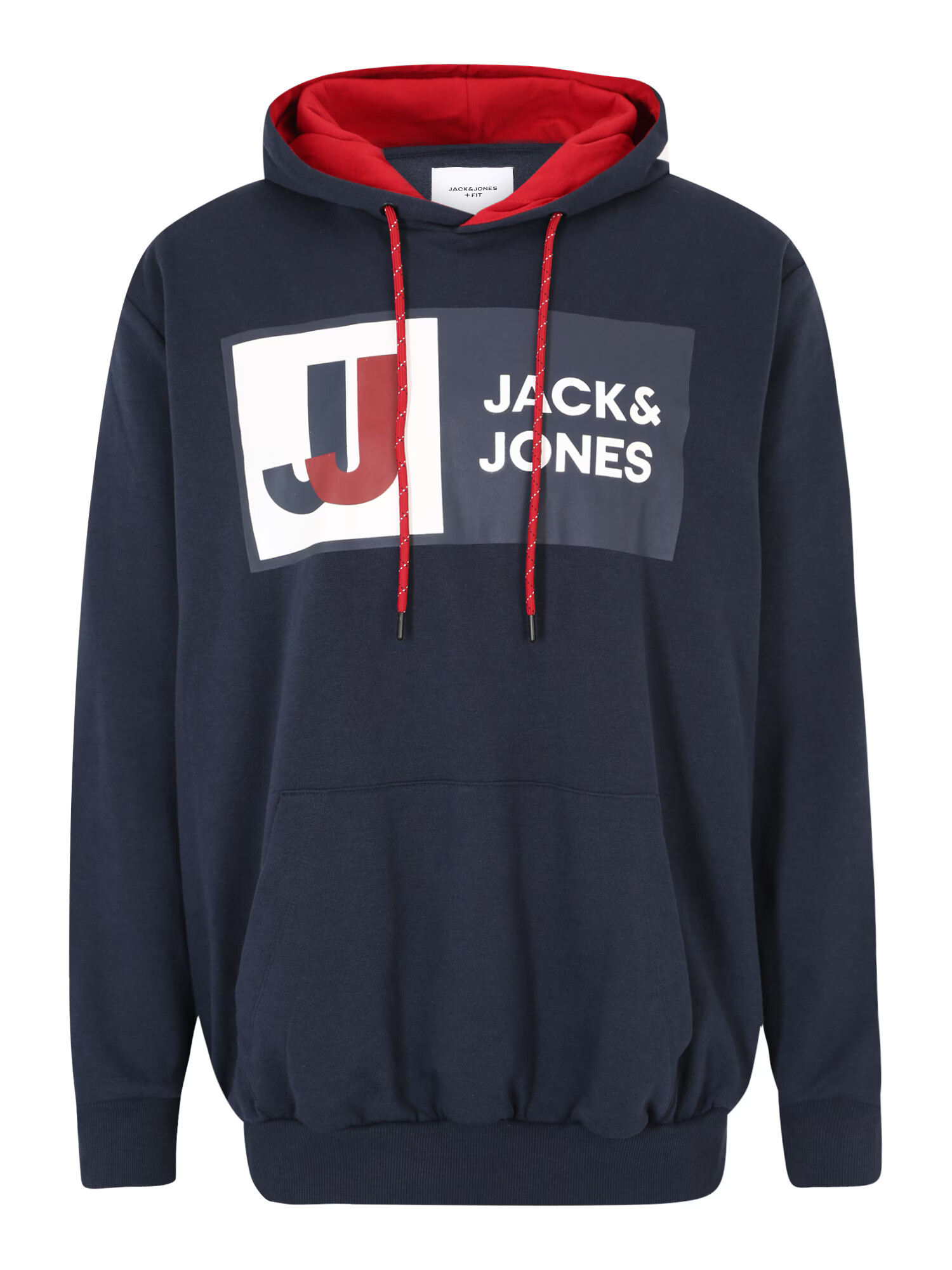 Jack & Jones Plus Mikina 'LOGAN' námornícka modrá / červená / biela - Pepit.sk