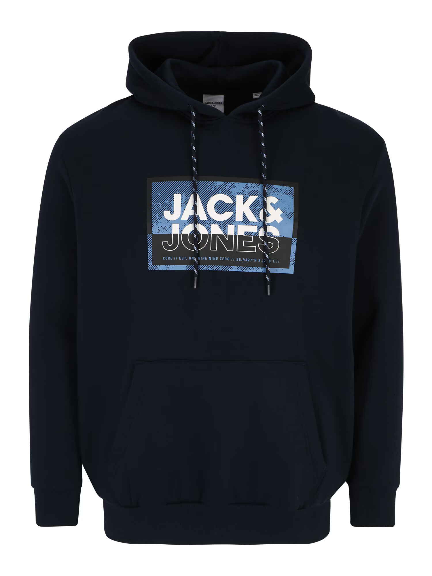 Jack & Jones Plus Mikina 'LOGAN' námornícka modrá / modrosivá / čierna / biela - Pepit.sk