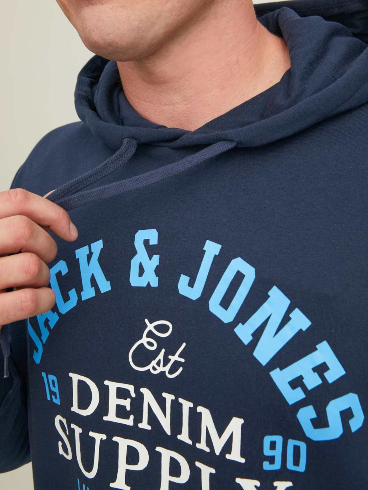 Jack & Jones Plus Mikina modrá / námornícka modrá / biela - Pepit.sk