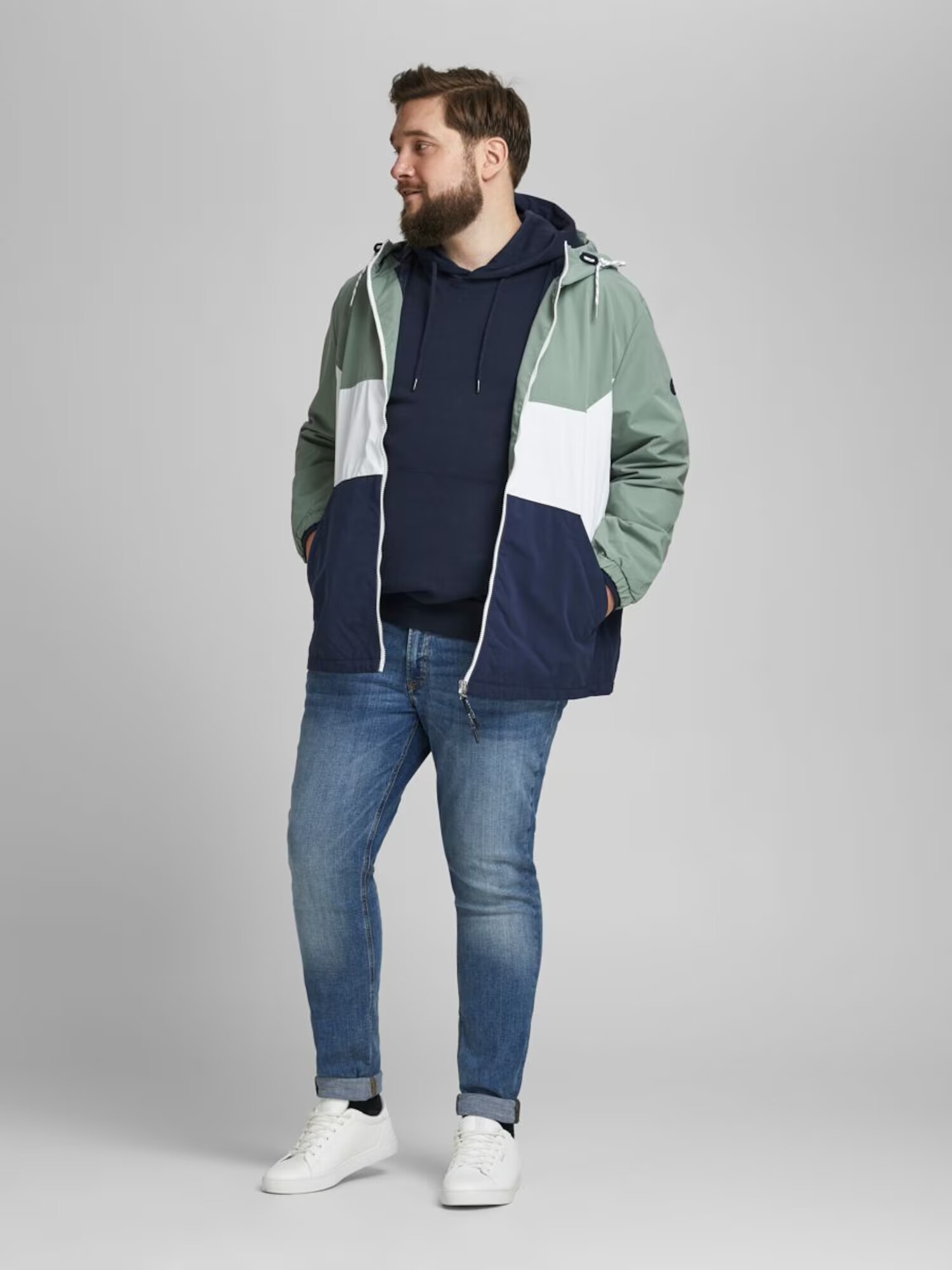 Jack & Jones Plus Mikina námornícka modrá - Pepit.sk