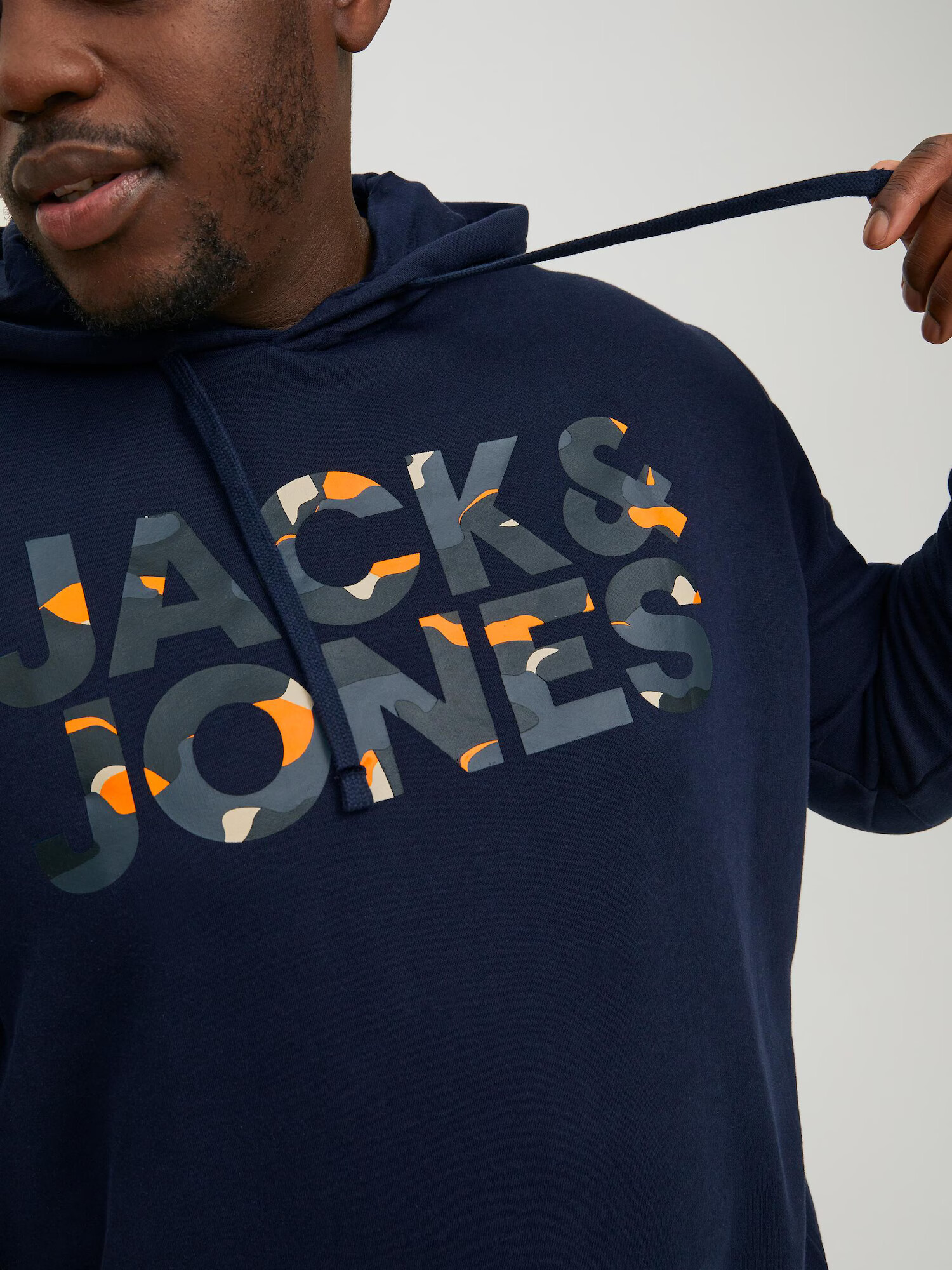 Jack & Jones Plus Mikina 'Ramp' námornícka modrá / oranžová - Pepit.sk