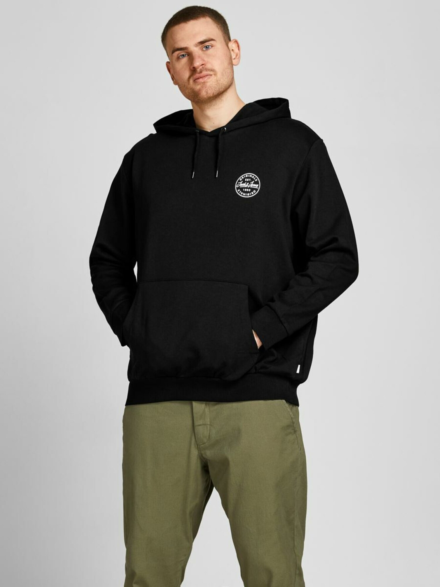 Jack & Jones Plus Mikina 'SHARK' čierna / biela - Pepit.sk