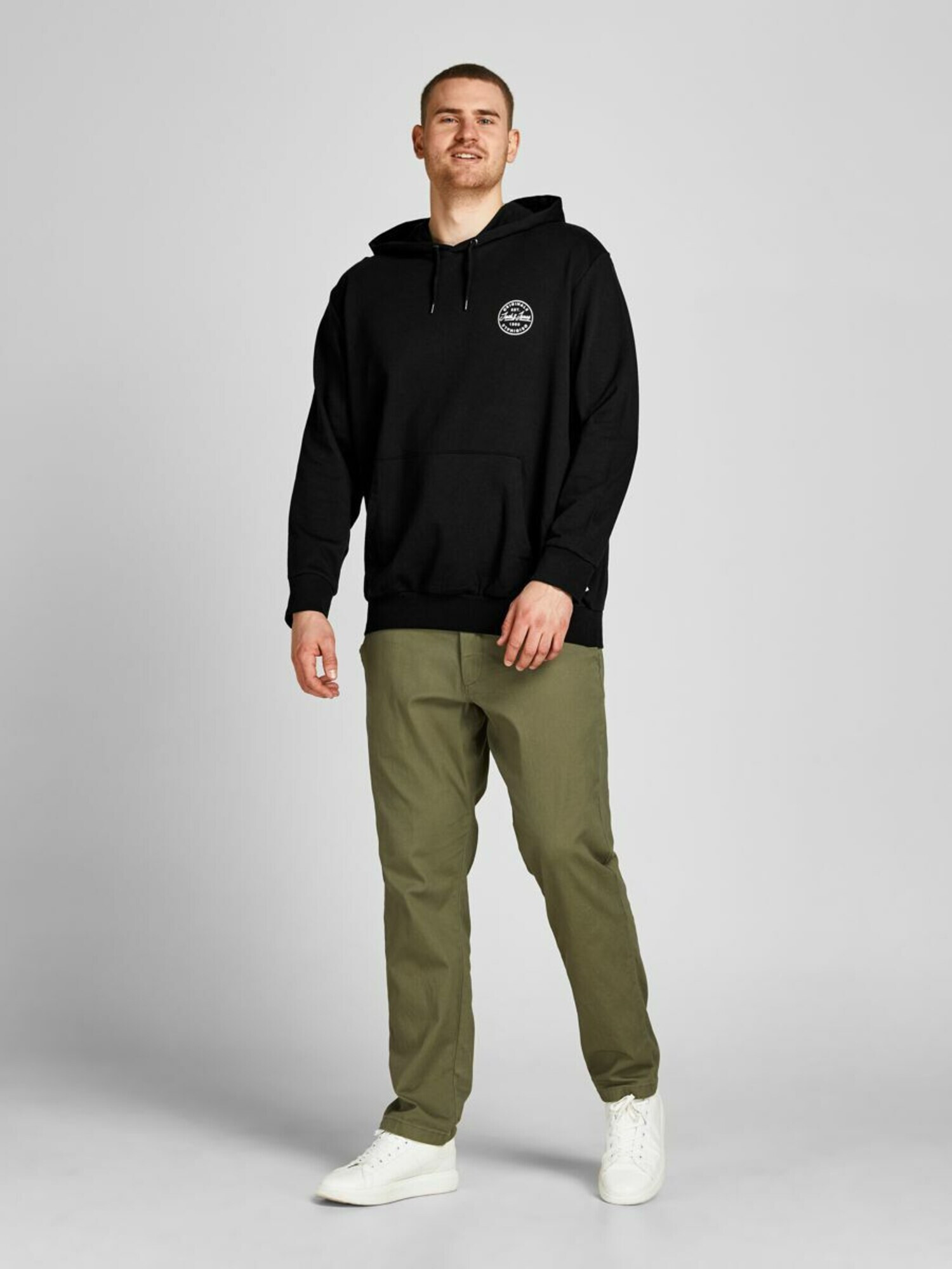 Jack & Jones Plus Mikina 'SHARK' čierna / biela - Pepit.sk