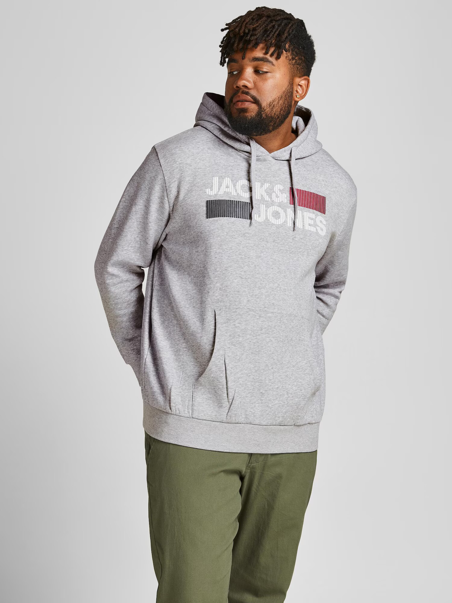 Jack & Jones Plus Mikina tmavomodrá / sivá melírovaná / malinová / biela - Pepit.sk