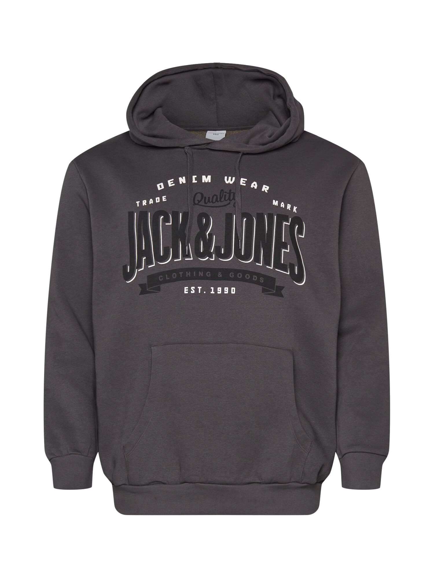 Jack & Jones Plus Mikina tmavosivá / čierna / biela - Pepit.sk