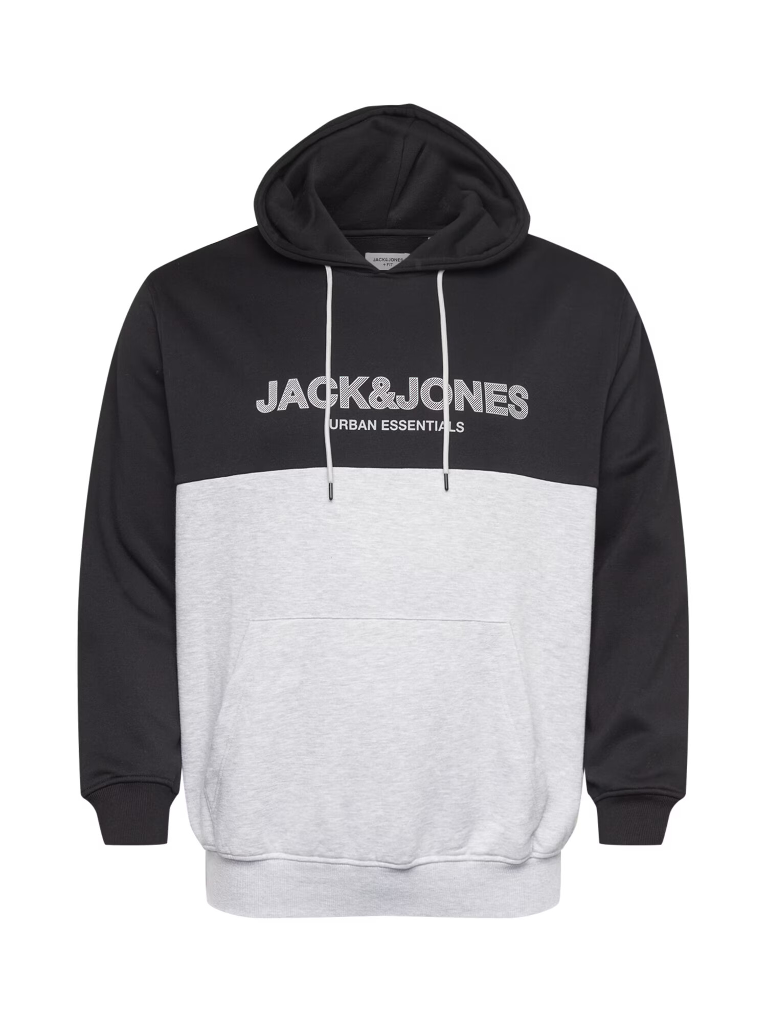 Jack & Jones Plus Mikina 'Urban' sivá / svetlosivá / čierna - Pepit.sk