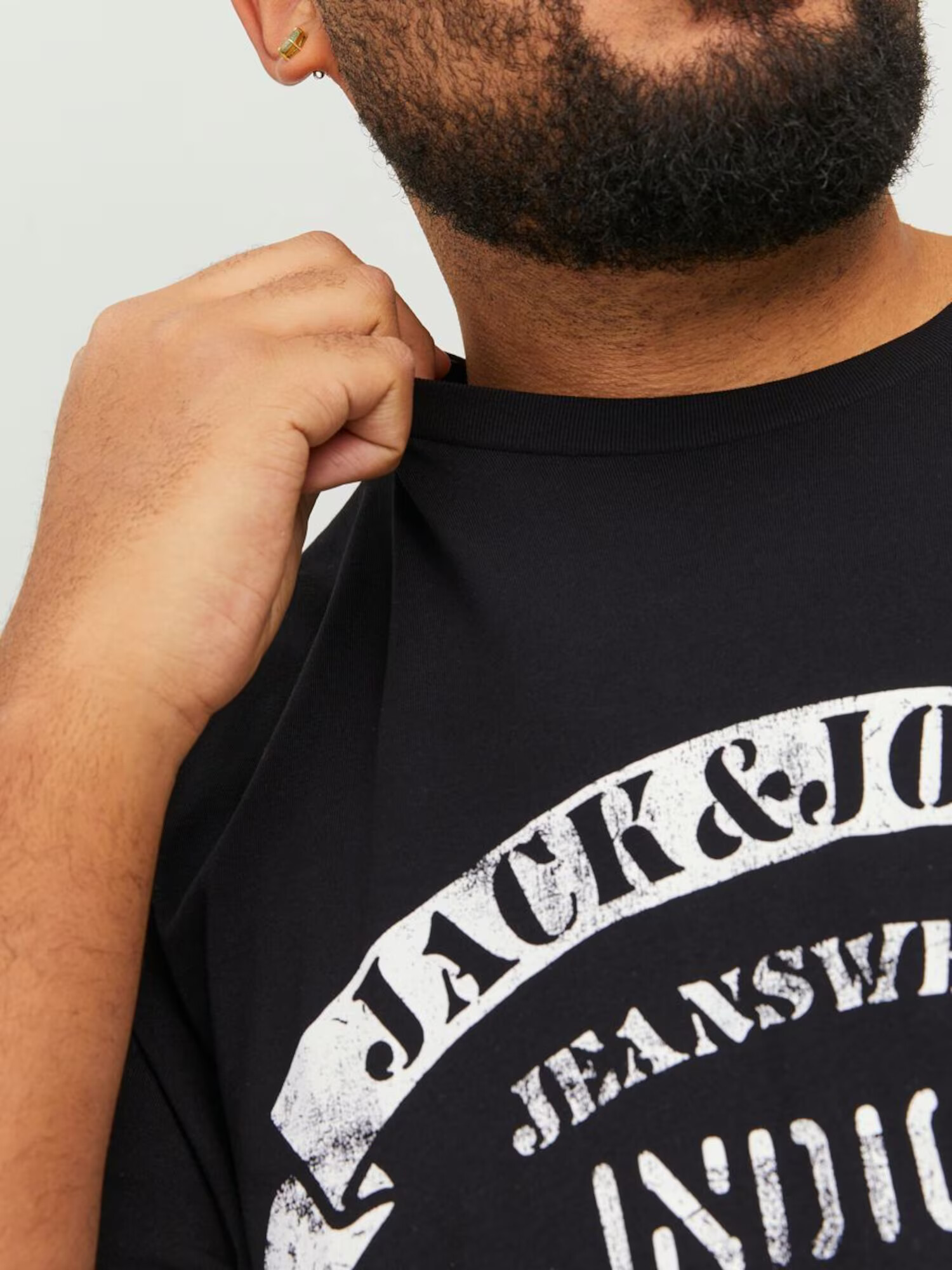 Jack & Jones Plus Tričko čierna / biela - Pepit.sk