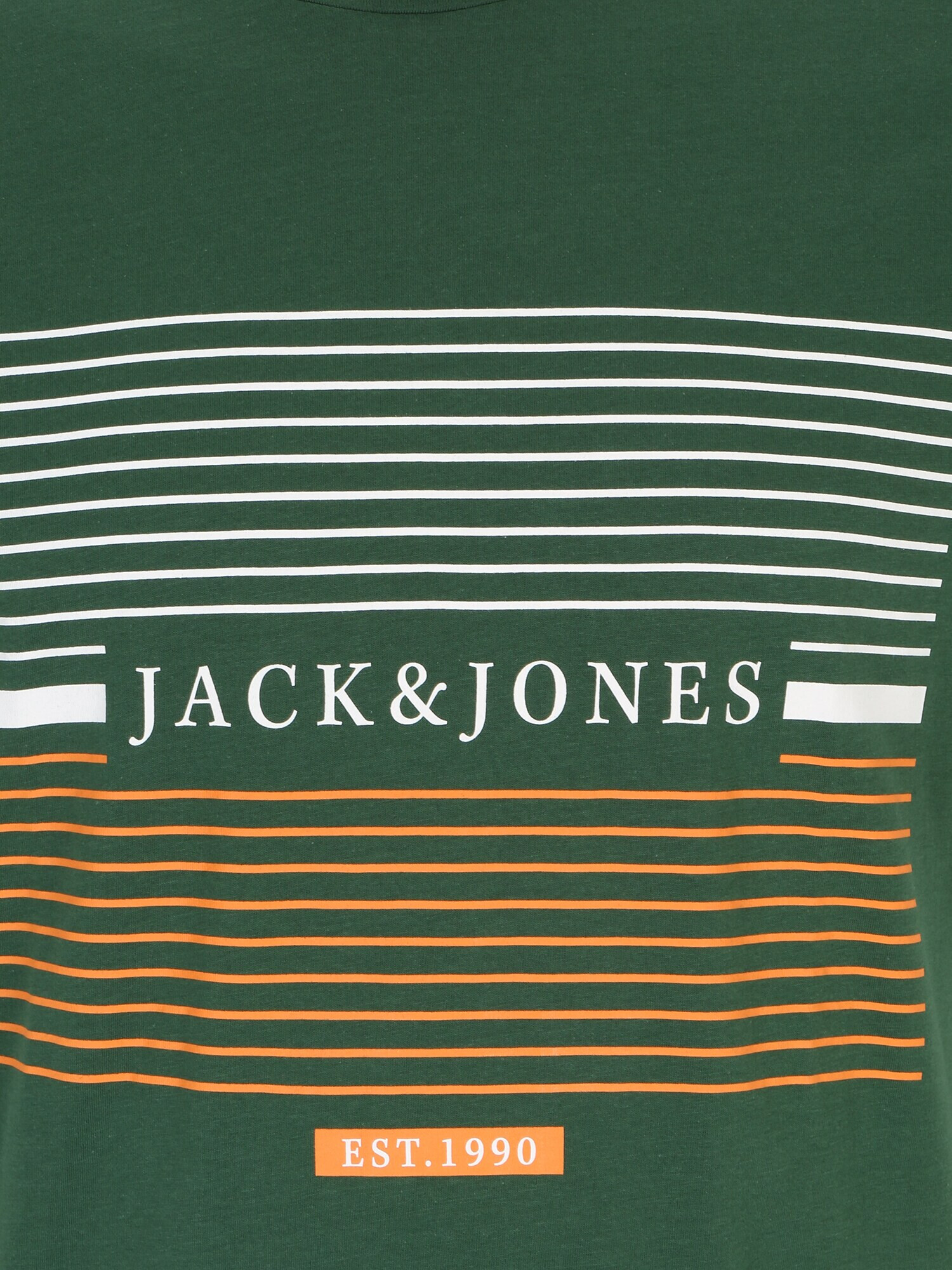 Jack & Jones Plus Tričko 'CYRUS' tmavozelená / oranžová / šedobiela - Pepit.sk