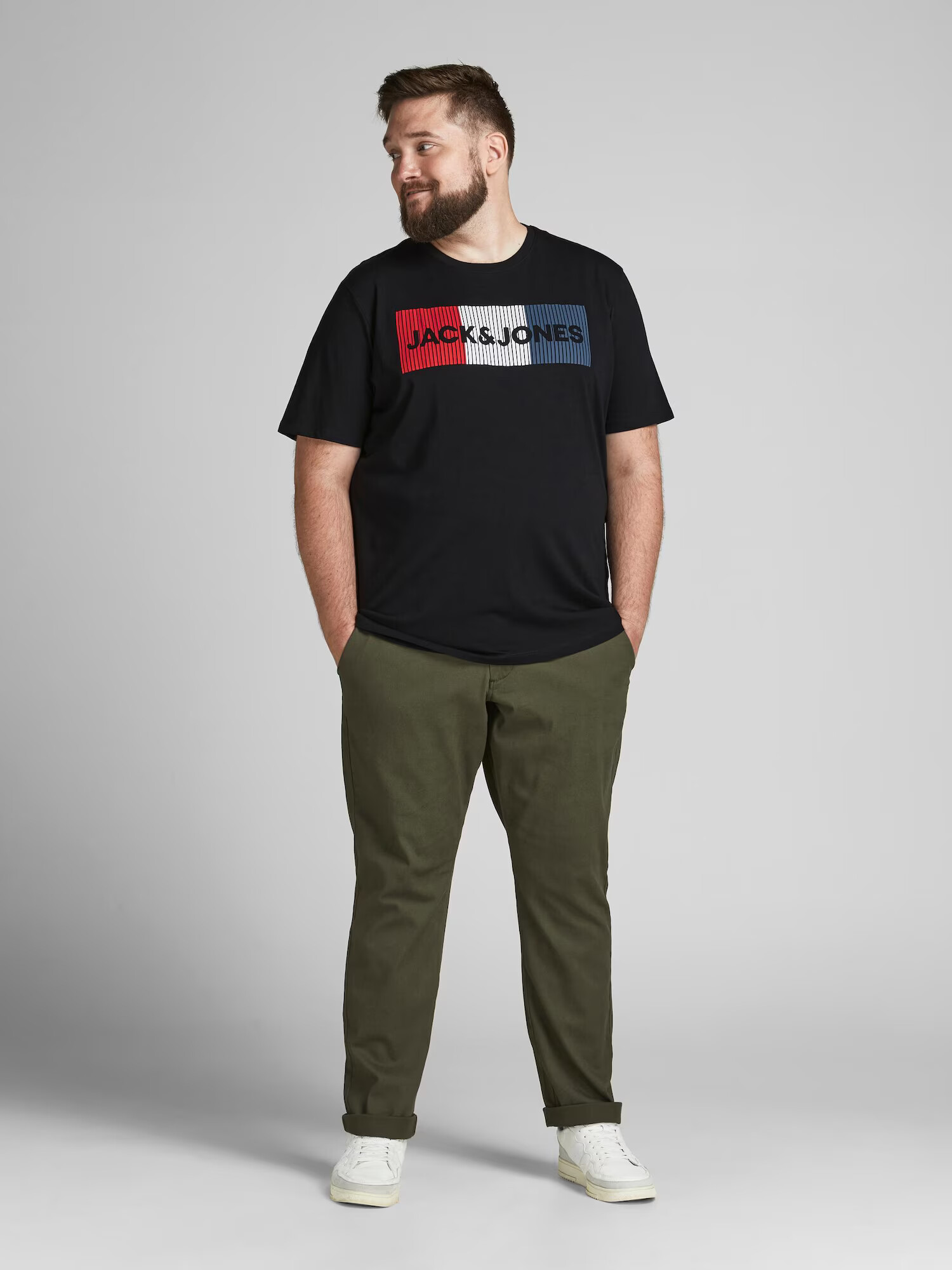 Jack & Jones Plus Tričko námornícka modrá / červená / čierna / biela - Pepit.sk