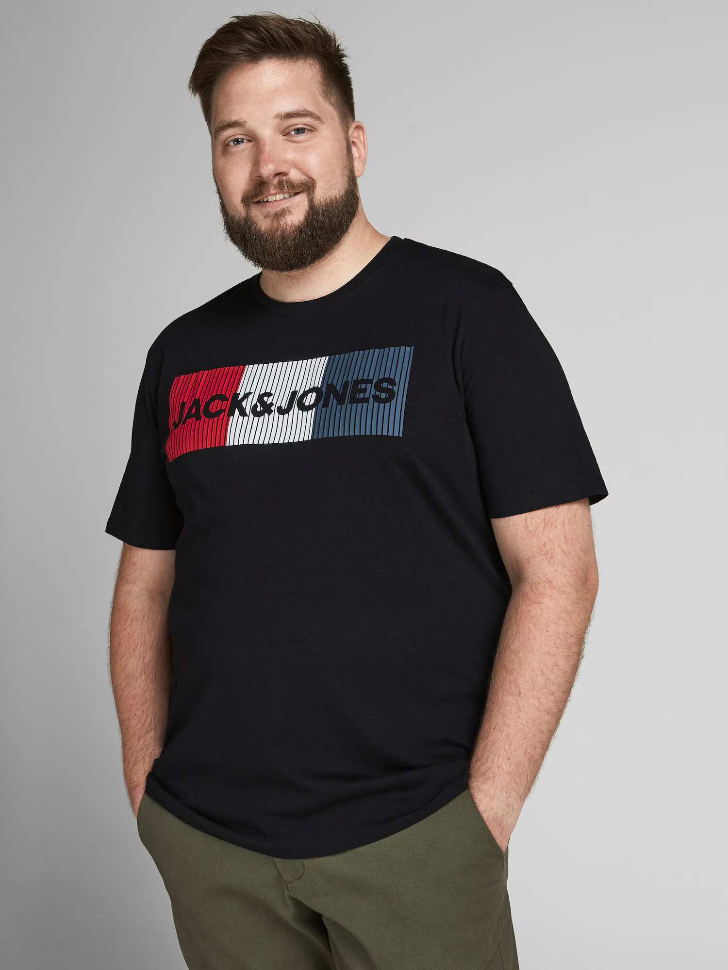 Jack & Jones Plus Tričko námornícka modrá / červená / čierna / biela - Pepit.sk