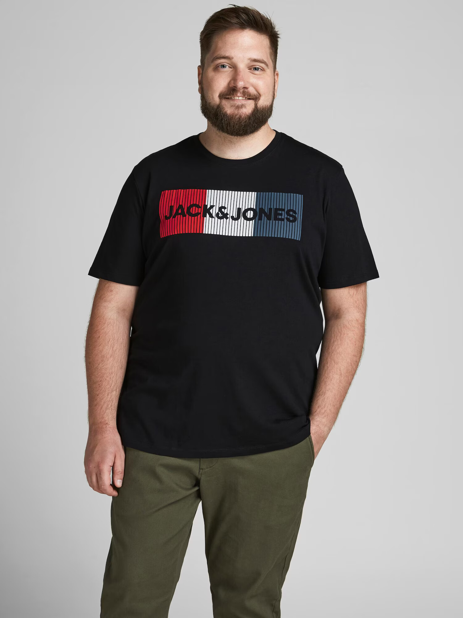 Jack & Jones Plus Tričko námornícka modrá / červená / čierna / biela - Pepit.sk