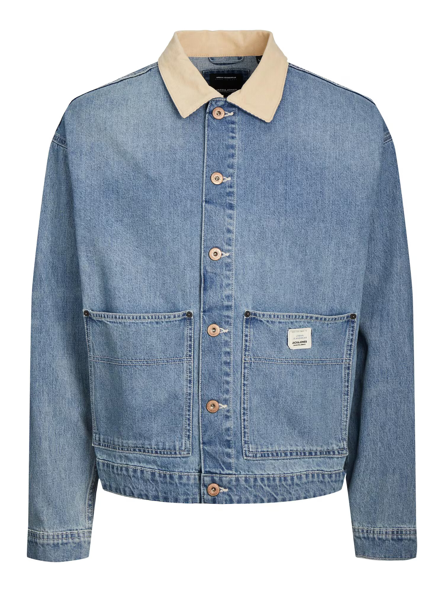 JACK & JONES Prechodná bunda 'DEREK' tmelová / modrá denim - Pepit.sk