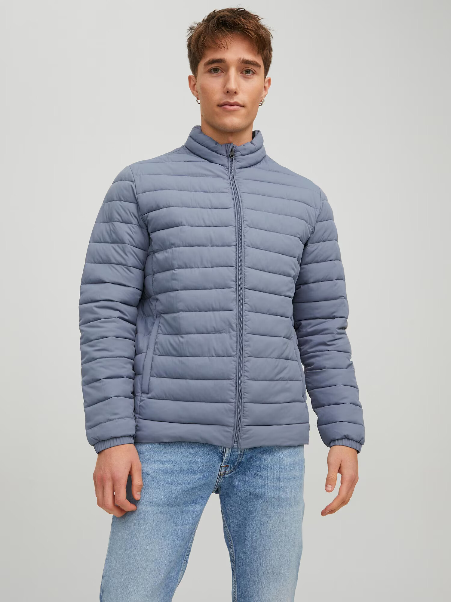 JACK & JONES Prechodná bunda modrosivá - Pepit.sk